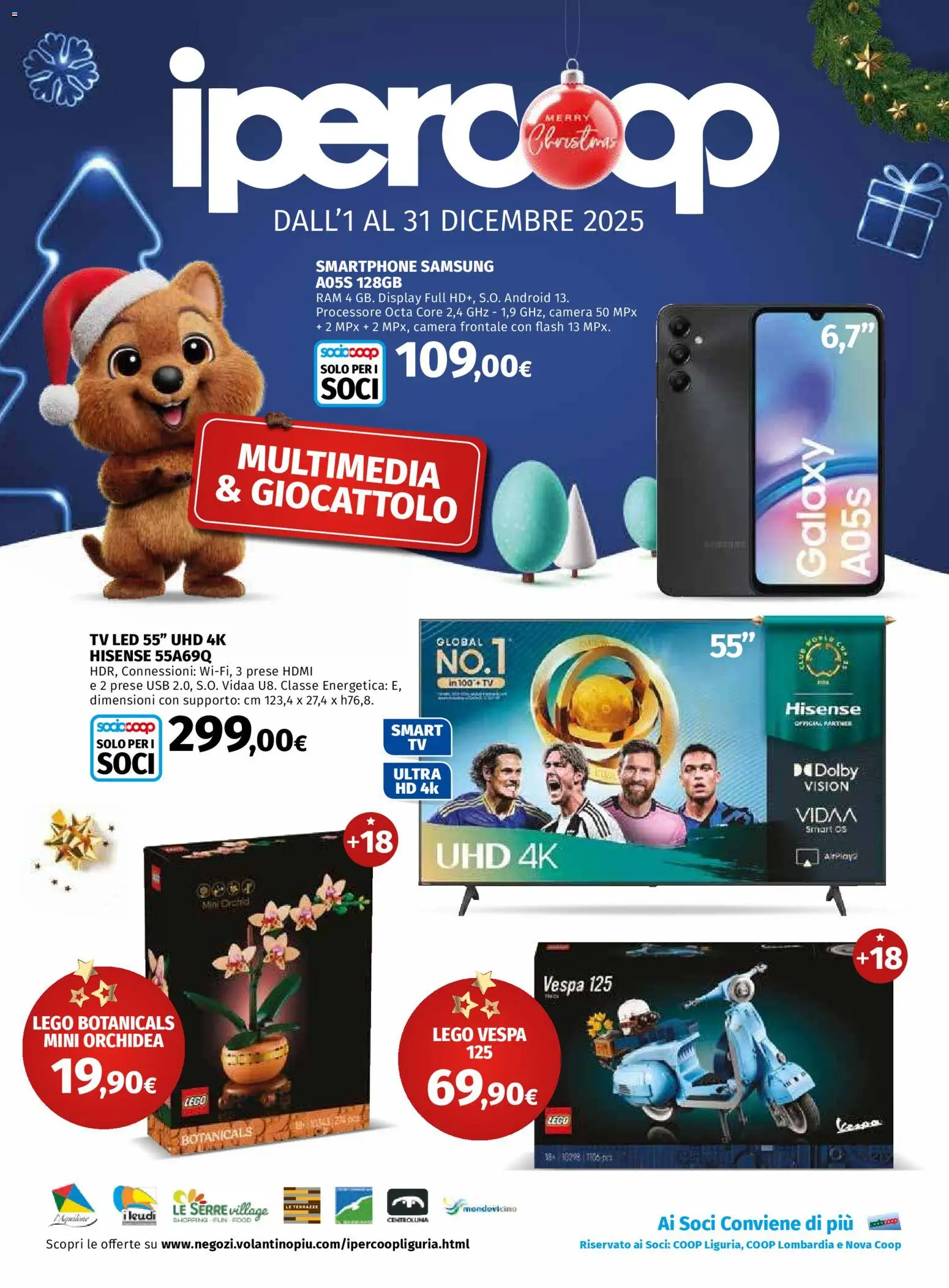Volantino Ipercoop del 01.12.2025 | Pagina: 1 | Prodotti: TV, USB, Orchidea, Samsung