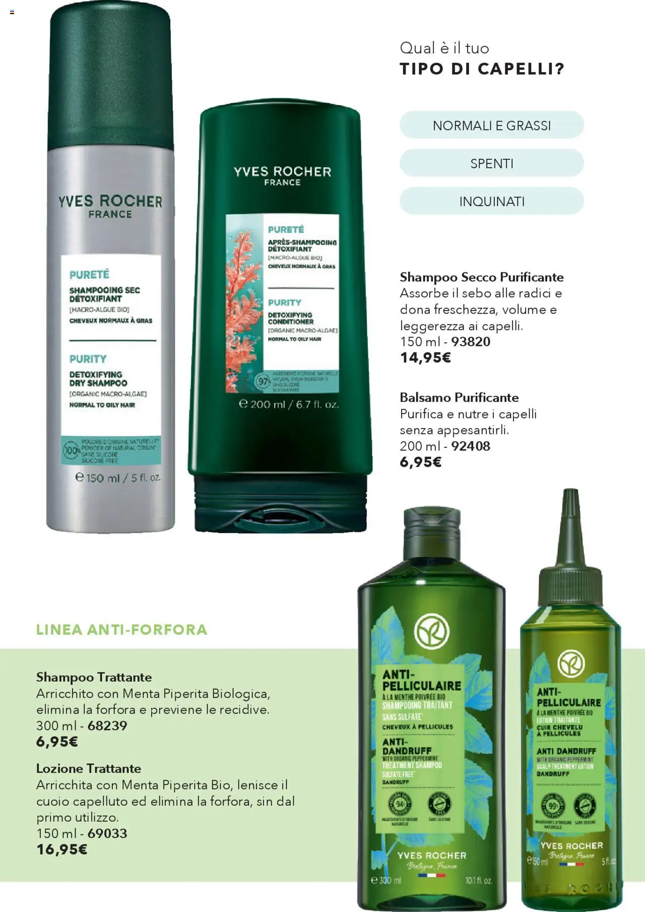 Volantino Yves Rocher del 17.10.2025 | Pagina: 70 | Prodotti: Shampoo, Balsamo, Silicone, Menta