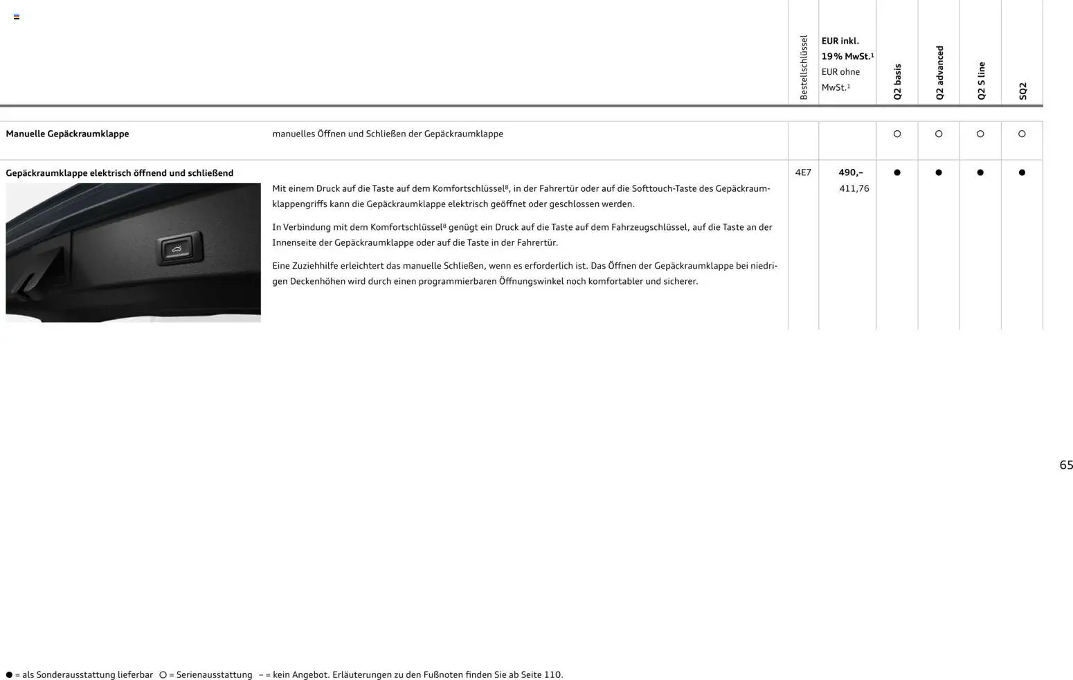 Audi Q2 / SQ2 – gültig ab 05.06.2025 | Seite: 64