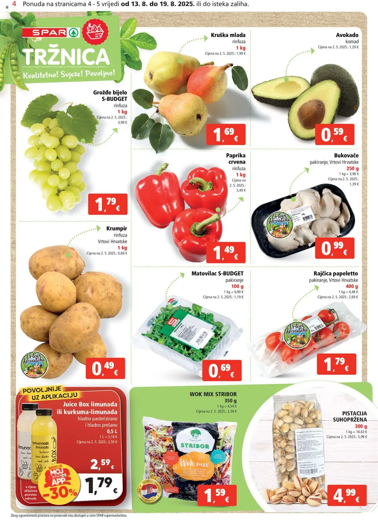 Spar katalog | vrijedi od 13.08.2025 | Stranica: 4 | Proizvodi: Avokado, Grožđe, Rajčica, Kurkuma