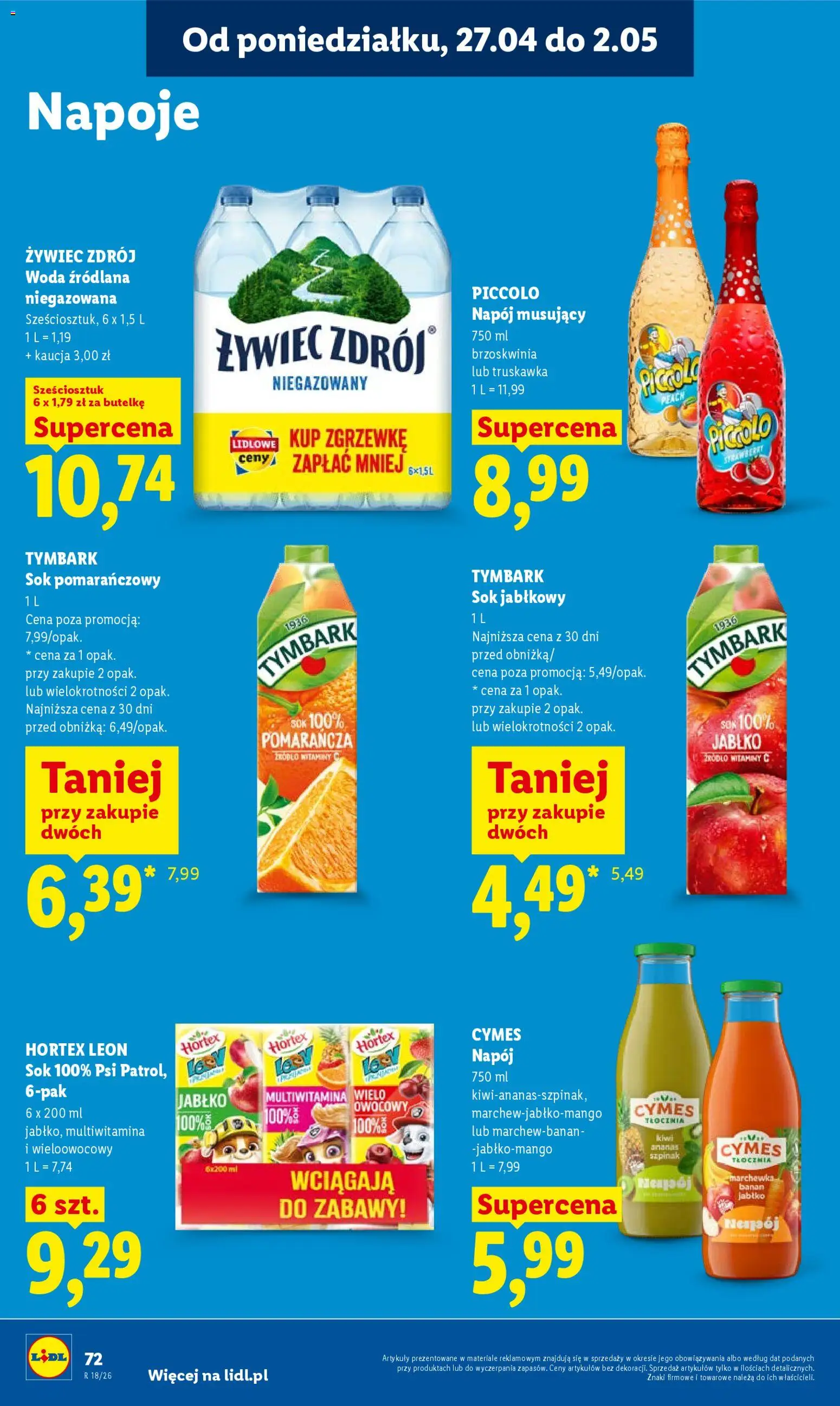 Lidl Polsko leták od 27.04.2026 | Strana: 72 | Produkty: Banán