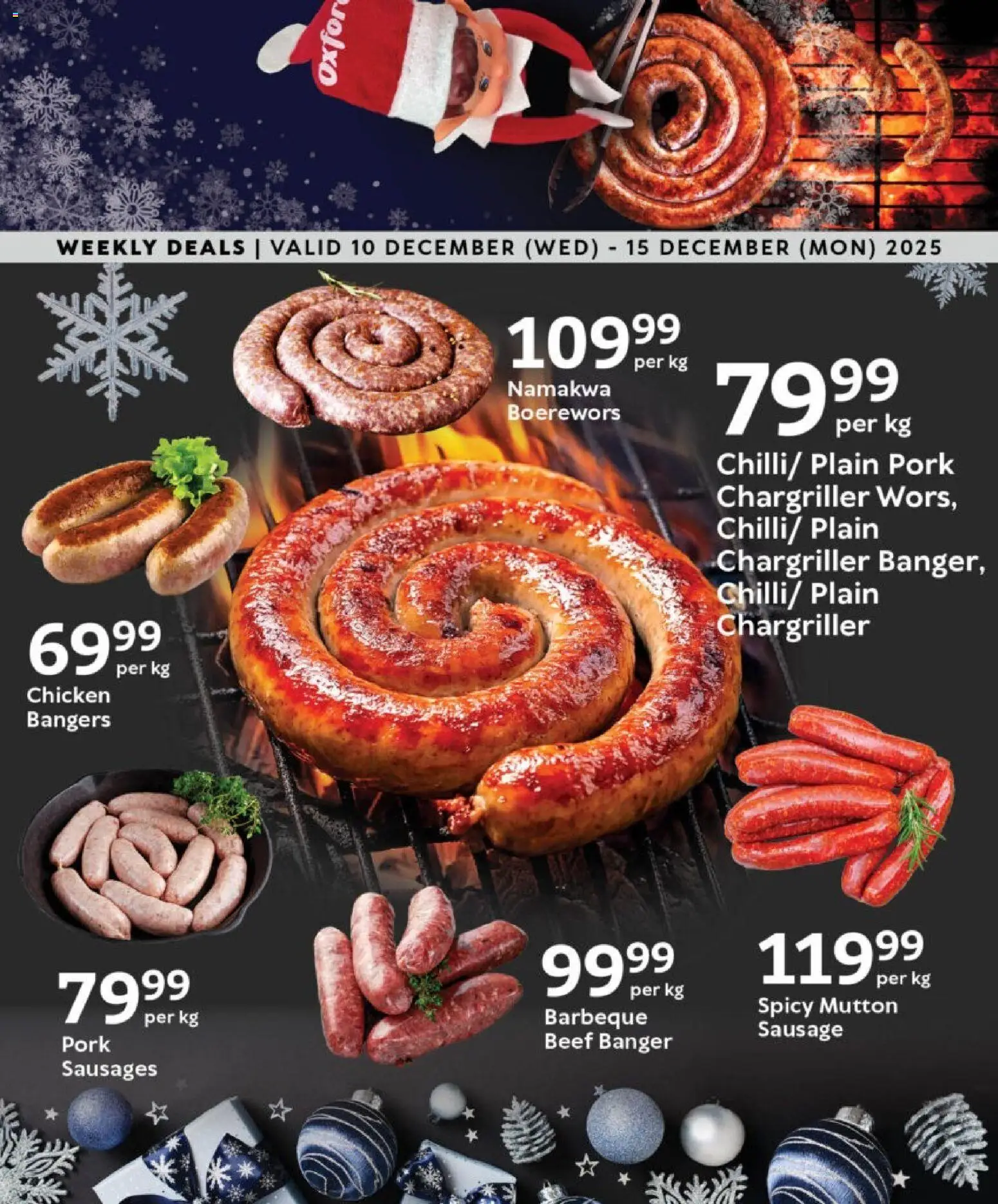 New Oxford Freshmarket catalogue – valid from 10.12.2025 | Page: 5 | Products: Chicken, Pork, Beef, Sausage