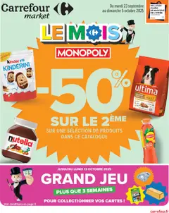 Carrefour Market - Prévisualisation de Carrefour Market catalogue le mois monopoly valide à partir de 23.09.2025