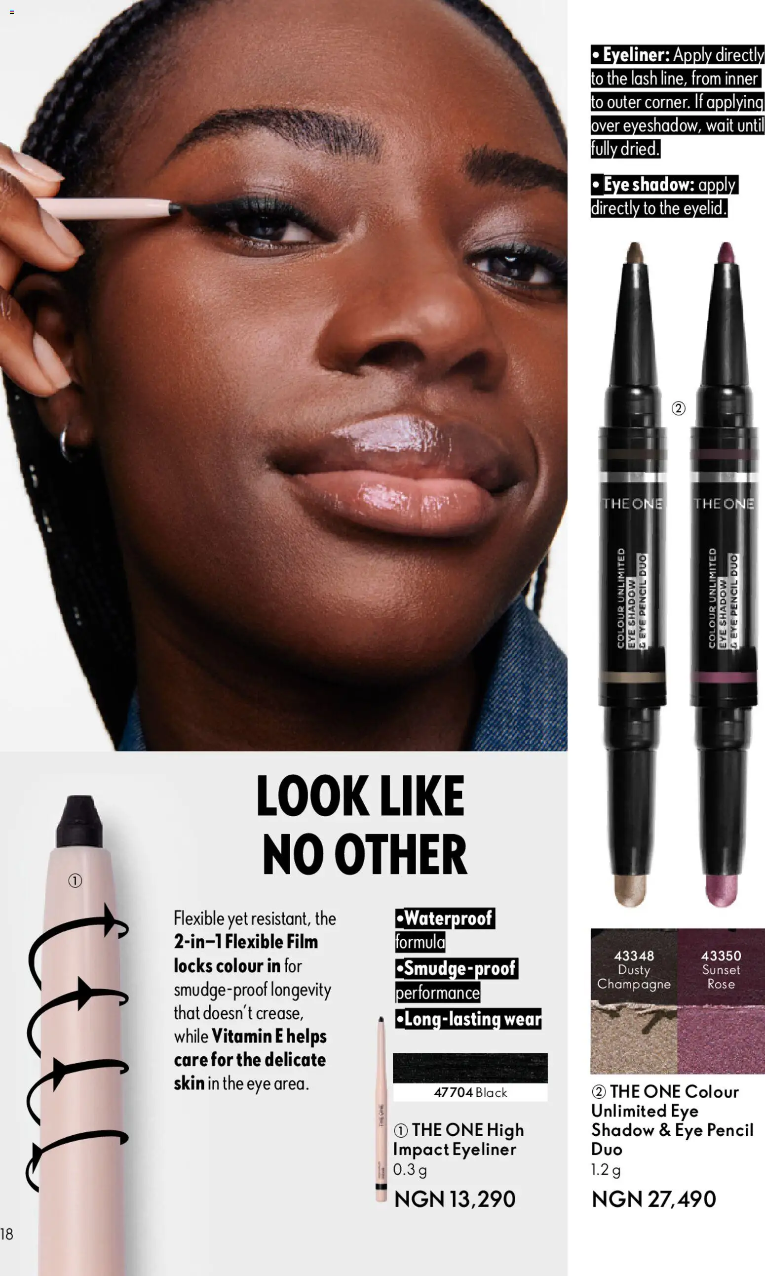 Oriflame Catalogue 2/2026 valid from 01.04.2026 | Page: 18 | Products: Eye pencil, Eye shadow, Eyeliner