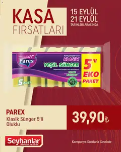 15.09.2025 tarihinden itibaren geçerli olan Seyhanlar Market kataloğu önizlemesi