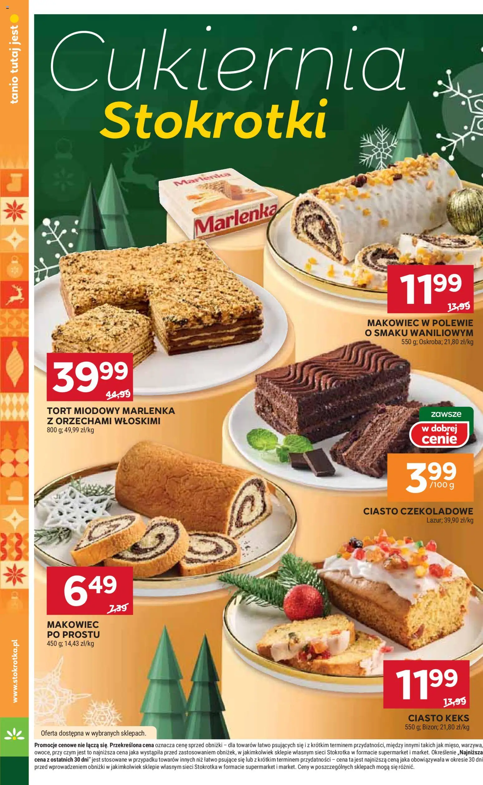 Stokrotka Gazetka od 11.12.2025 | Strona: 20 | Produkty: Ciasto, Tort, Ciasto czekoladowe, Warzywa