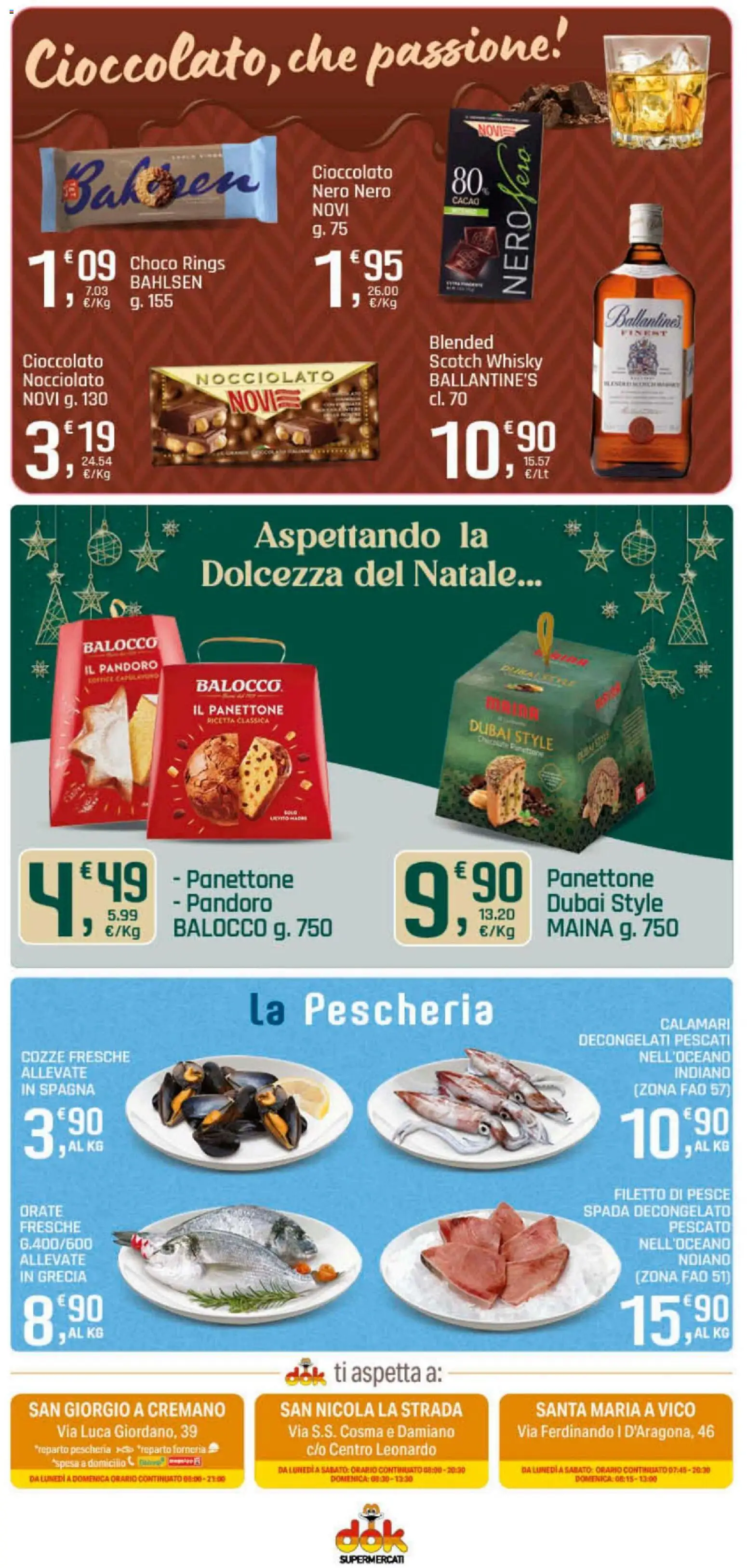 Volantino DOK del 06.11.2025 | Pagina: 13 | Prodotti: Pesce, Calamari, Pandoro, Panettone