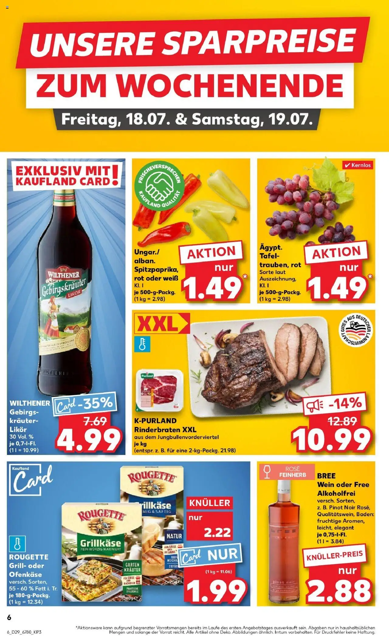 Kaufland prospekt Neubrandenburg	 - gültig ab dem 16.07.2025 | Seite: 6 | Produkte: Grill, Wilthener, Likör, Bree