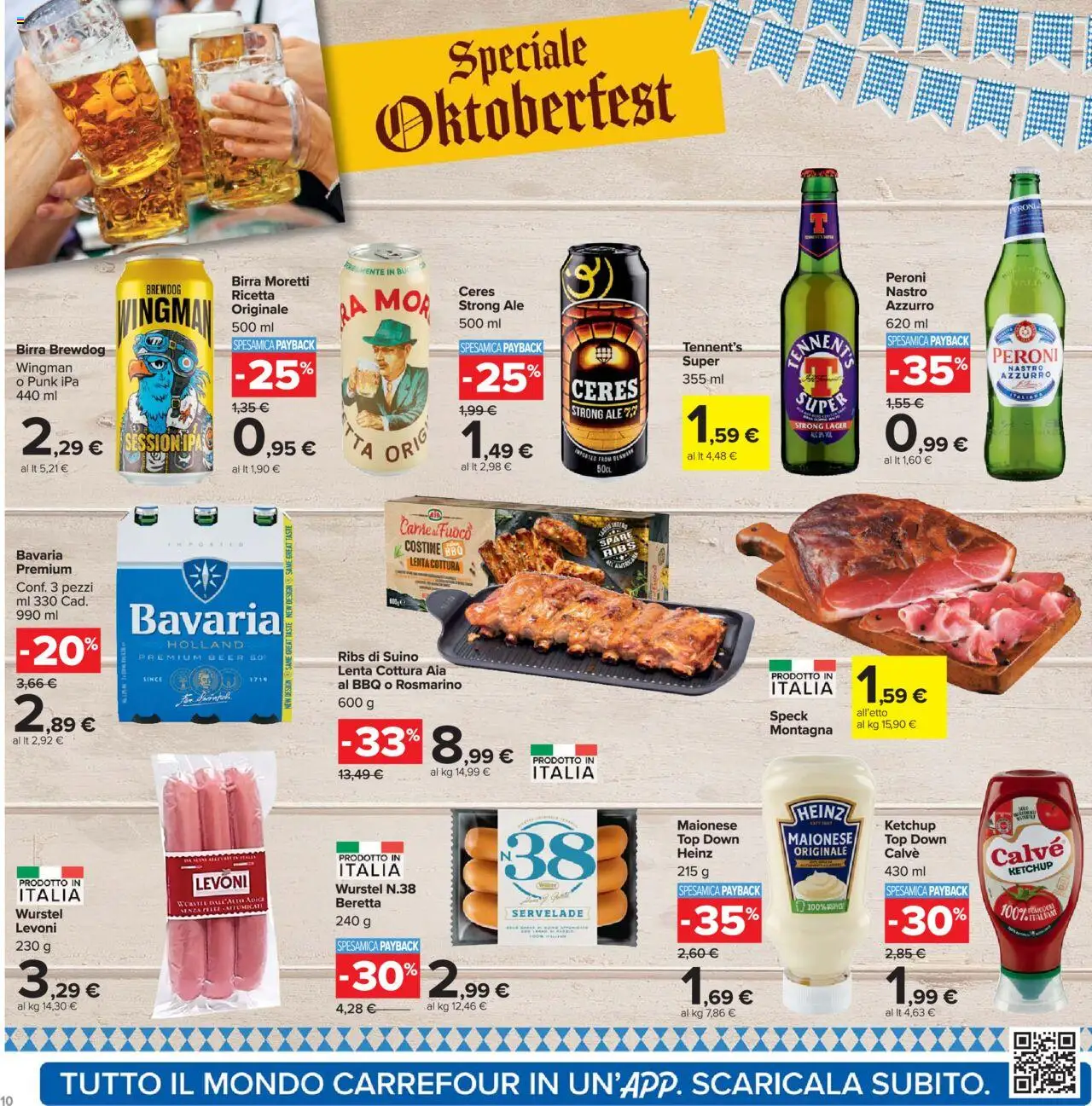 Volantino Carrefour del 26.09.2025 | Pagina: 10 | Prodotti: Speck, Maionese, Wurstel, Ceres