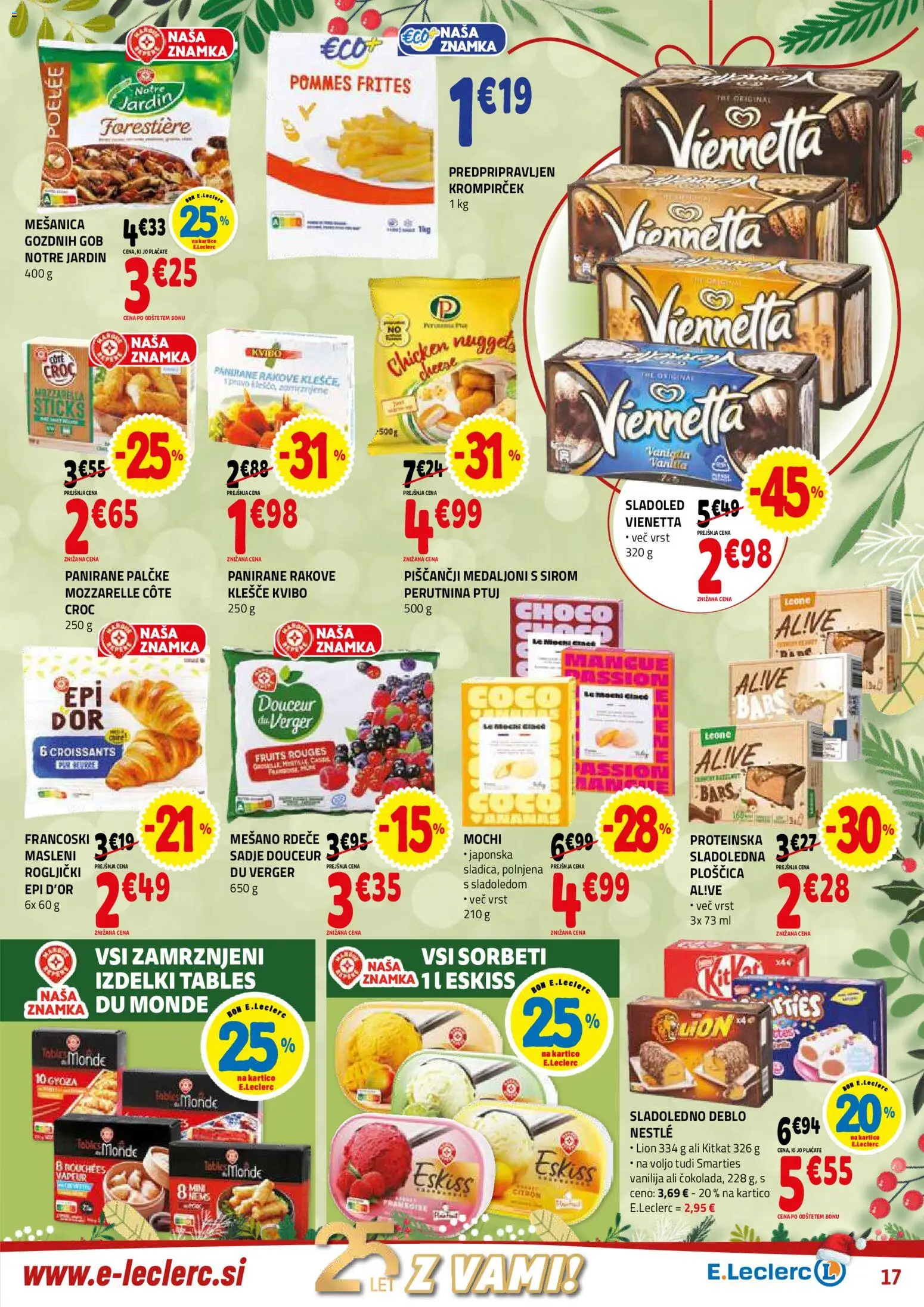Novi E.leclerc katalog ponudbe – veljaven od 10.12.2025 | Stran: 17 | Izdelki: Rogljički, Sladoled, Sadje