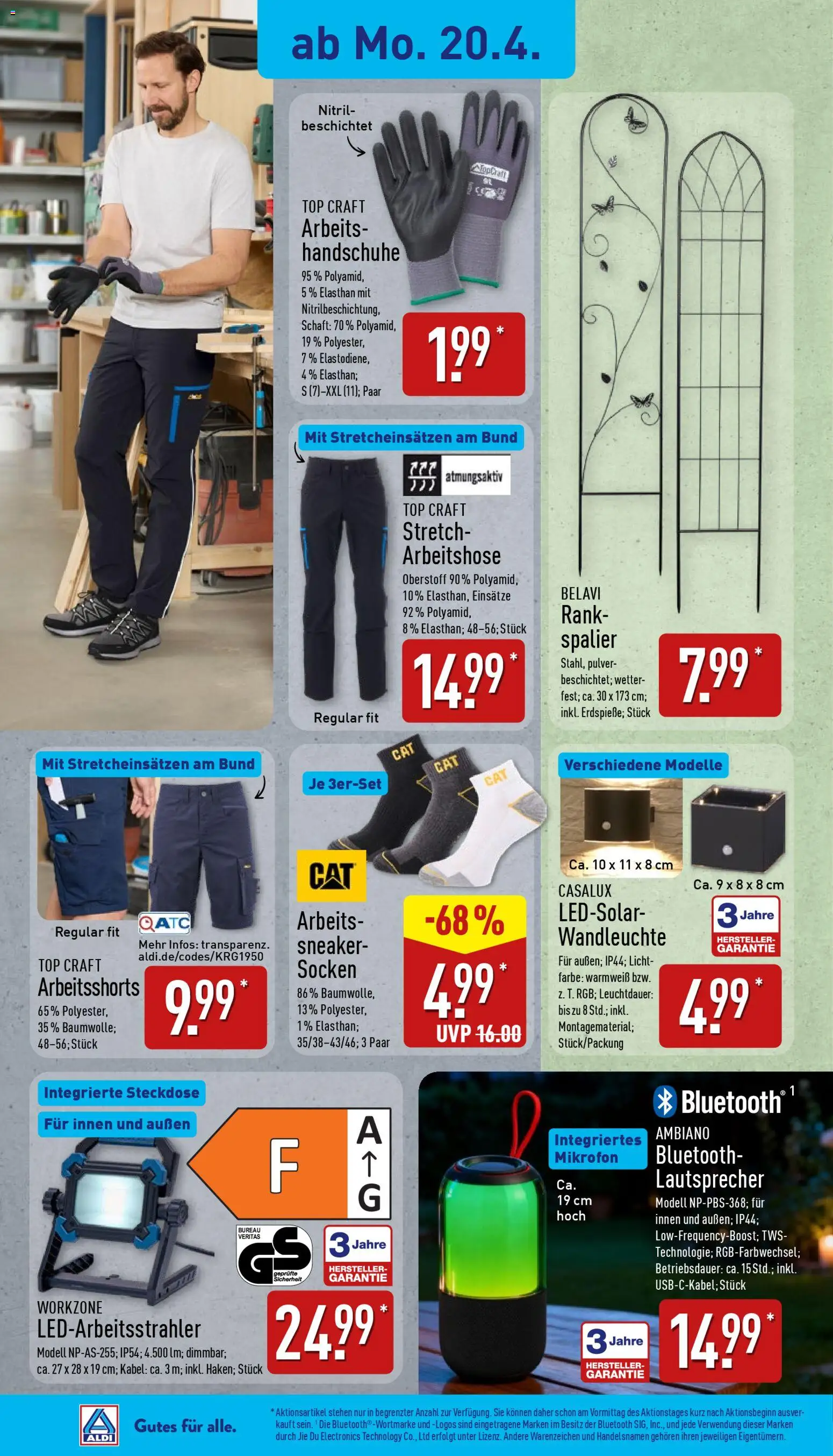 Aldi Ausblick – gültig ab 20.04.2026 | Seite: 3 | Produkte: Top, Mikrofon, Belavi, Handschuhe