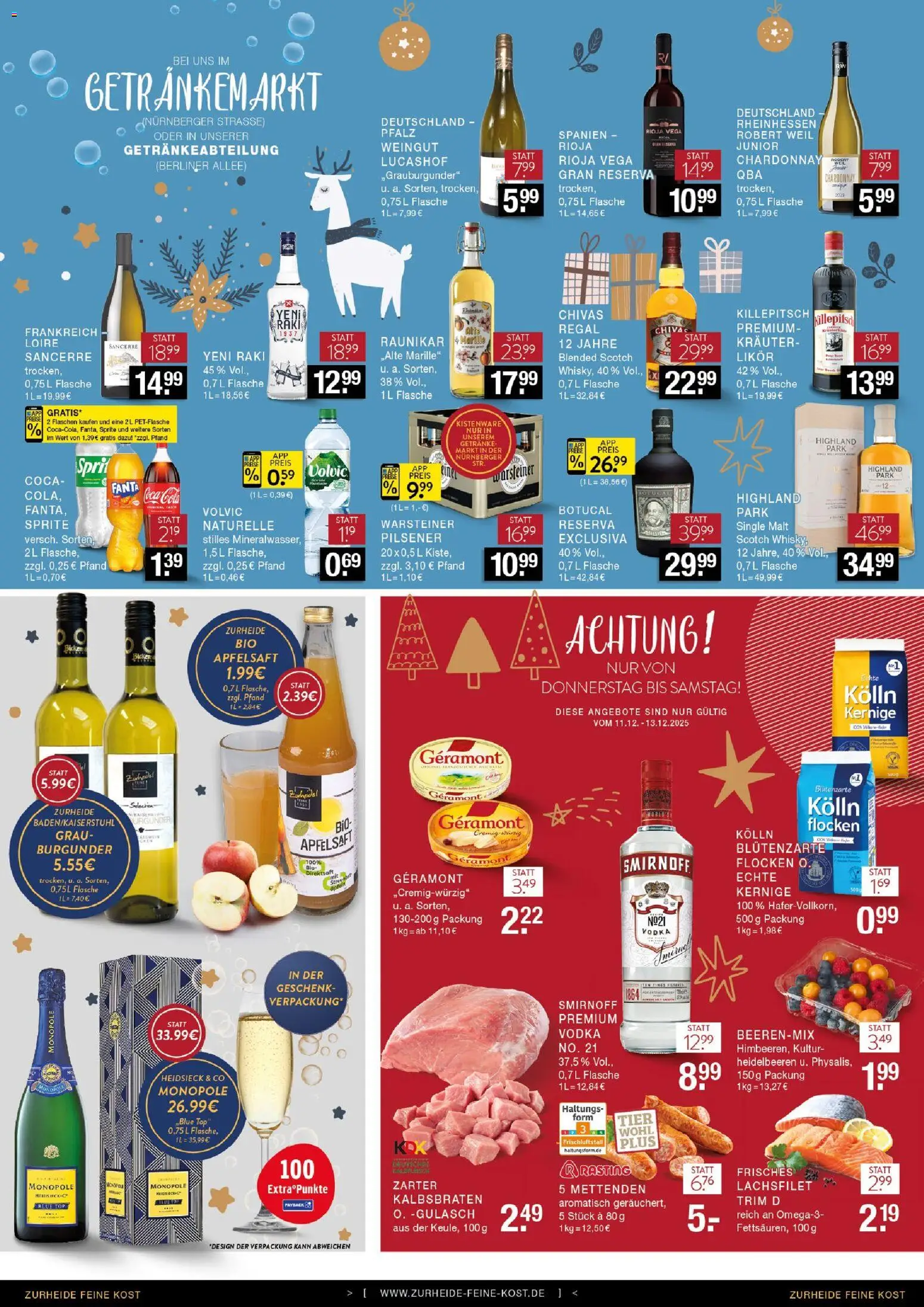 Edeka Zurheide Prospekt 	 – gültig ab 08.12.2025 | Seite: 10 | Produkte: Apfelsaft, Heidelbeeren, Vodka, Flocken