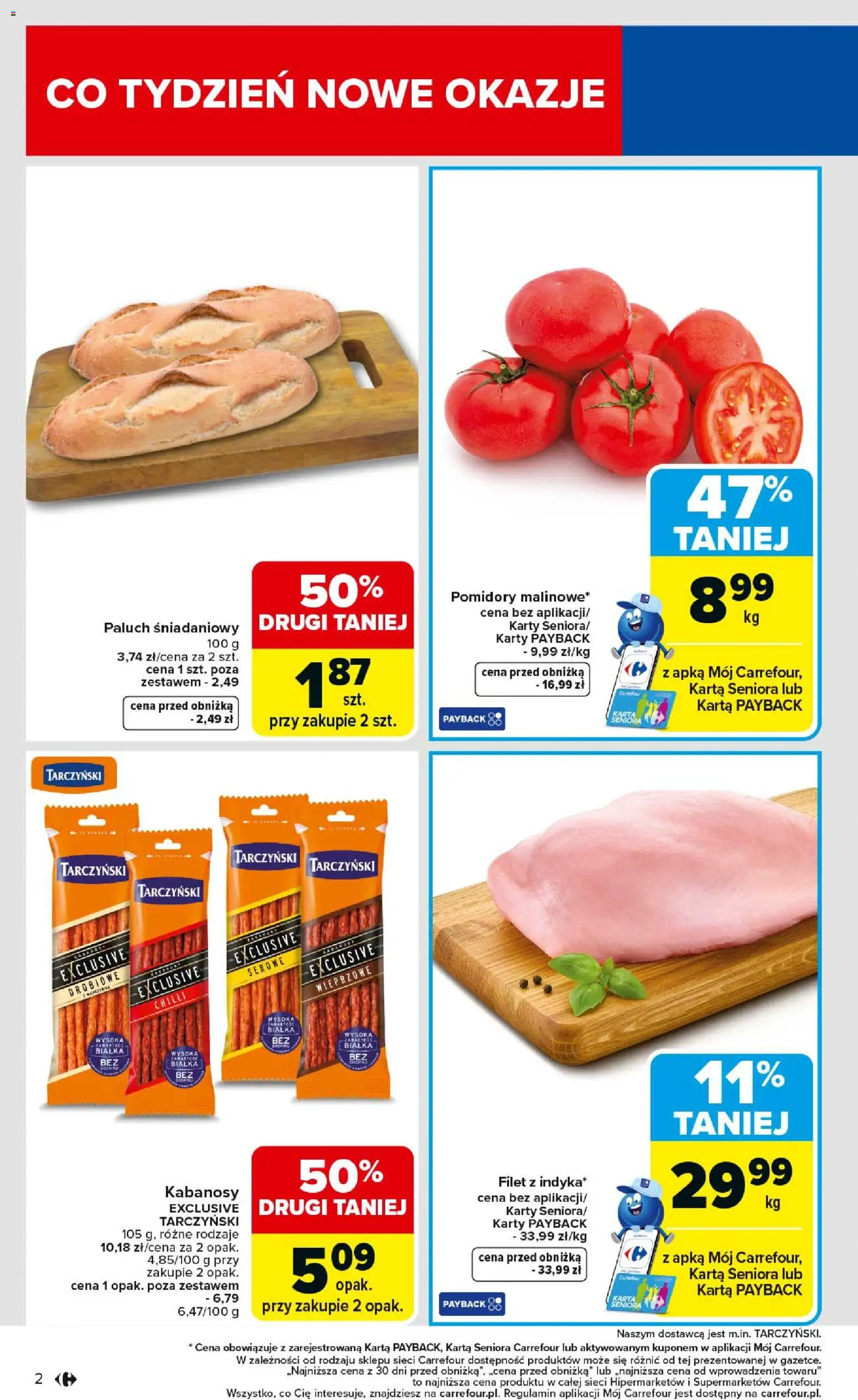 Carrefour gazetka od 02.03.2026 | Strona: 4 | Produkty: Karta, Kabanosy, Pomidory