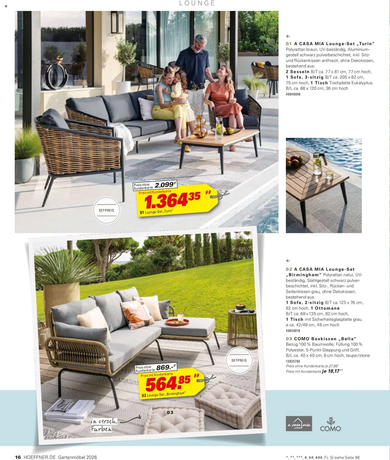 Höffner Prospekt Gartenmöbel – gültig ab 27.03.2026 | Seite: 16 | Produkte: Tisch, Gartenmöbel