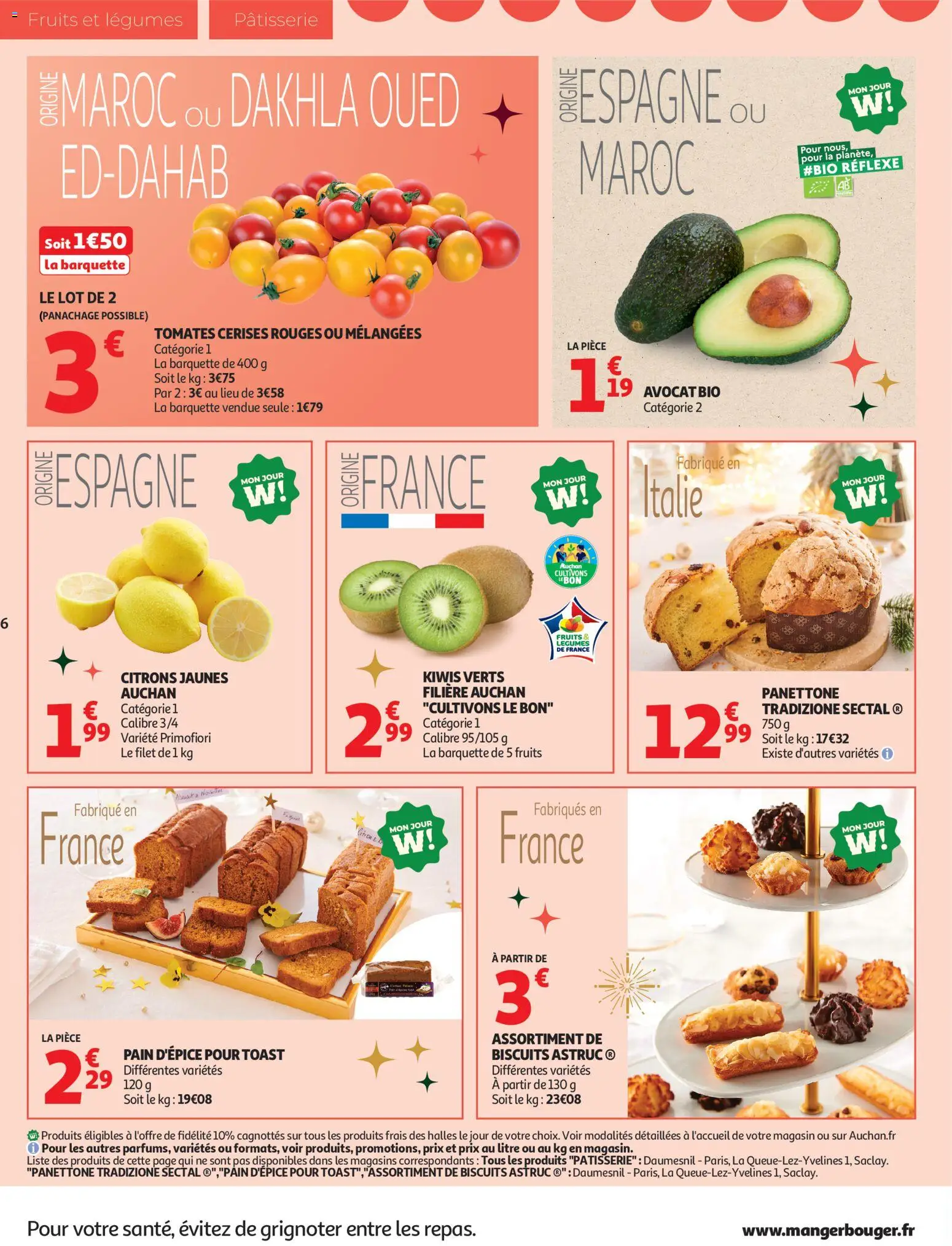 {H1} | Page: 6 | Produits: Cerises, Panettone, Pain, Biscuits