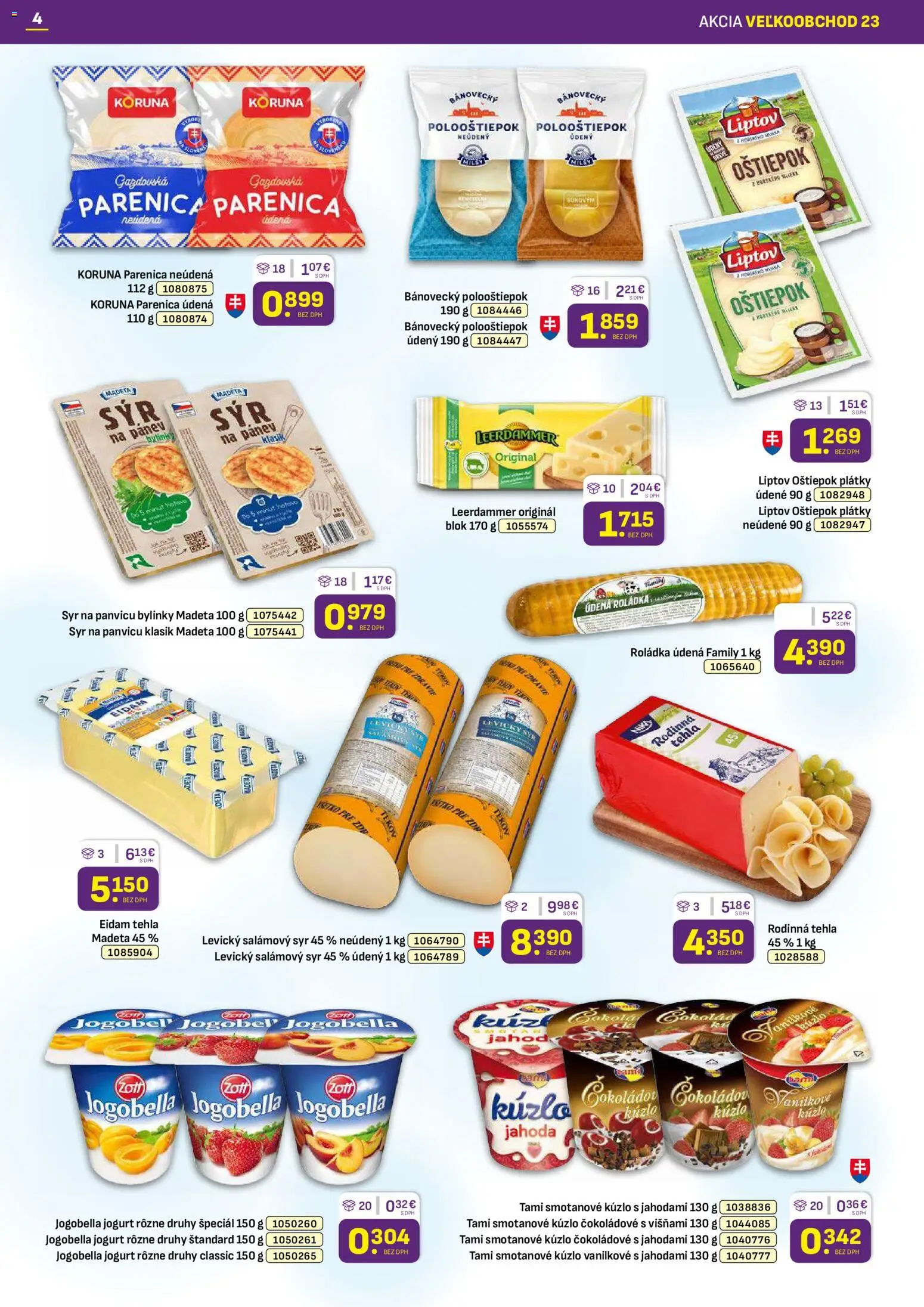 Nové Libex akcie – leták je platný od 17.11.2025 | Strana: 4 | Produkty: Syr, Jogurt, Eidam