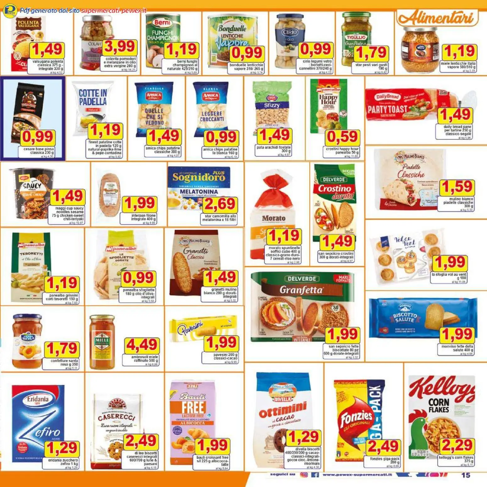 Volantino Pewex del 27.12.2025 | Pagina: 15 | Prodotti: Patatine, Cannellini, Lenticchie, Limone