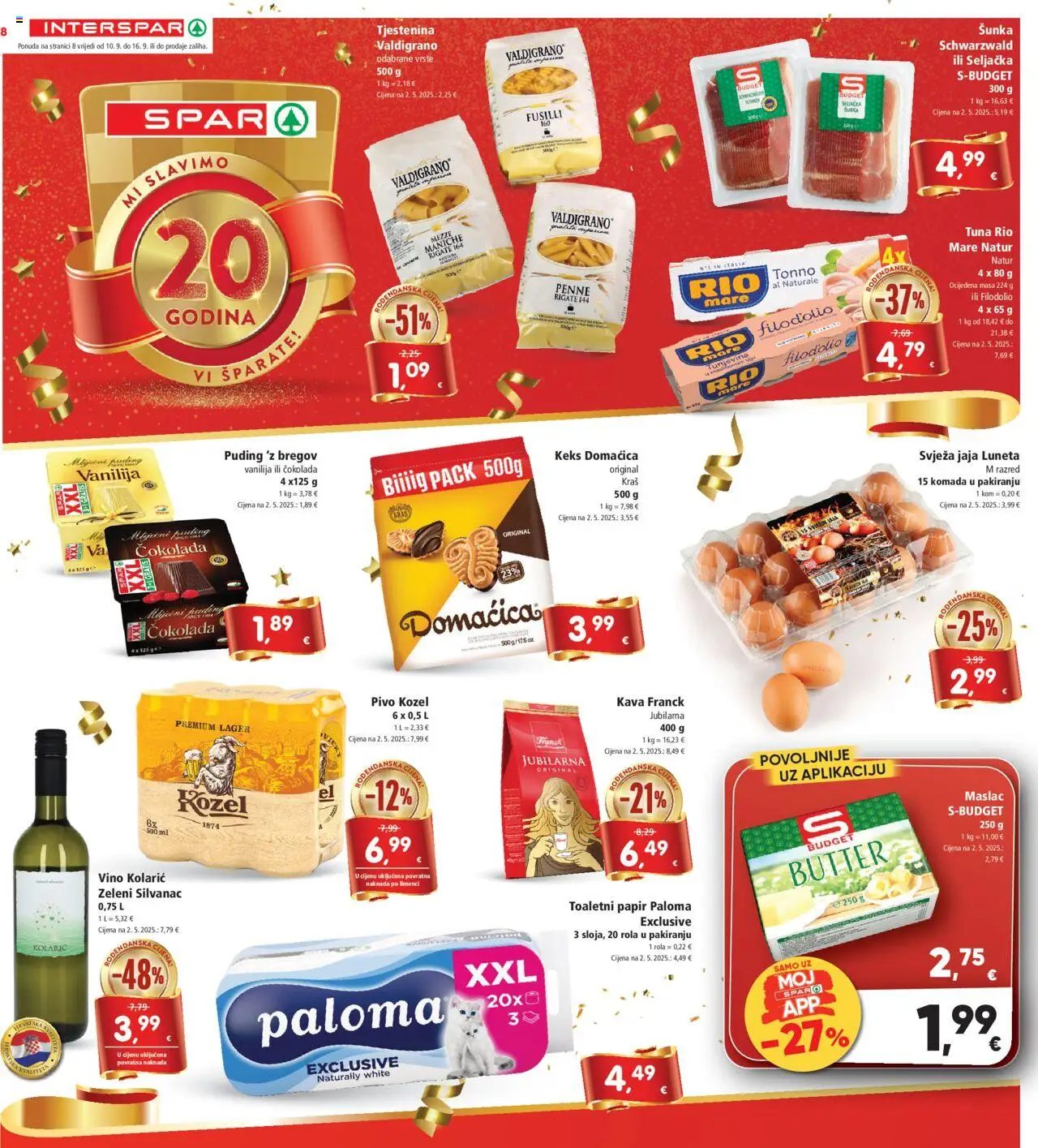 Interspar katalog | vrijedi od 10.09.2025 | Stranica: 8 | Proizvodi: Kava, Čokolada, Šunka, Tjestenina