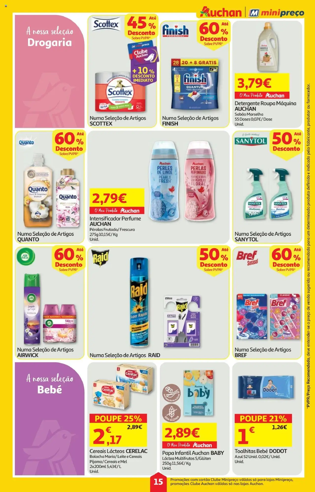 Minipreço folheto │ válido de 14.08.2025 | Página: 15 | Produtos: Sabão, Detergente, Leite, Cereais
