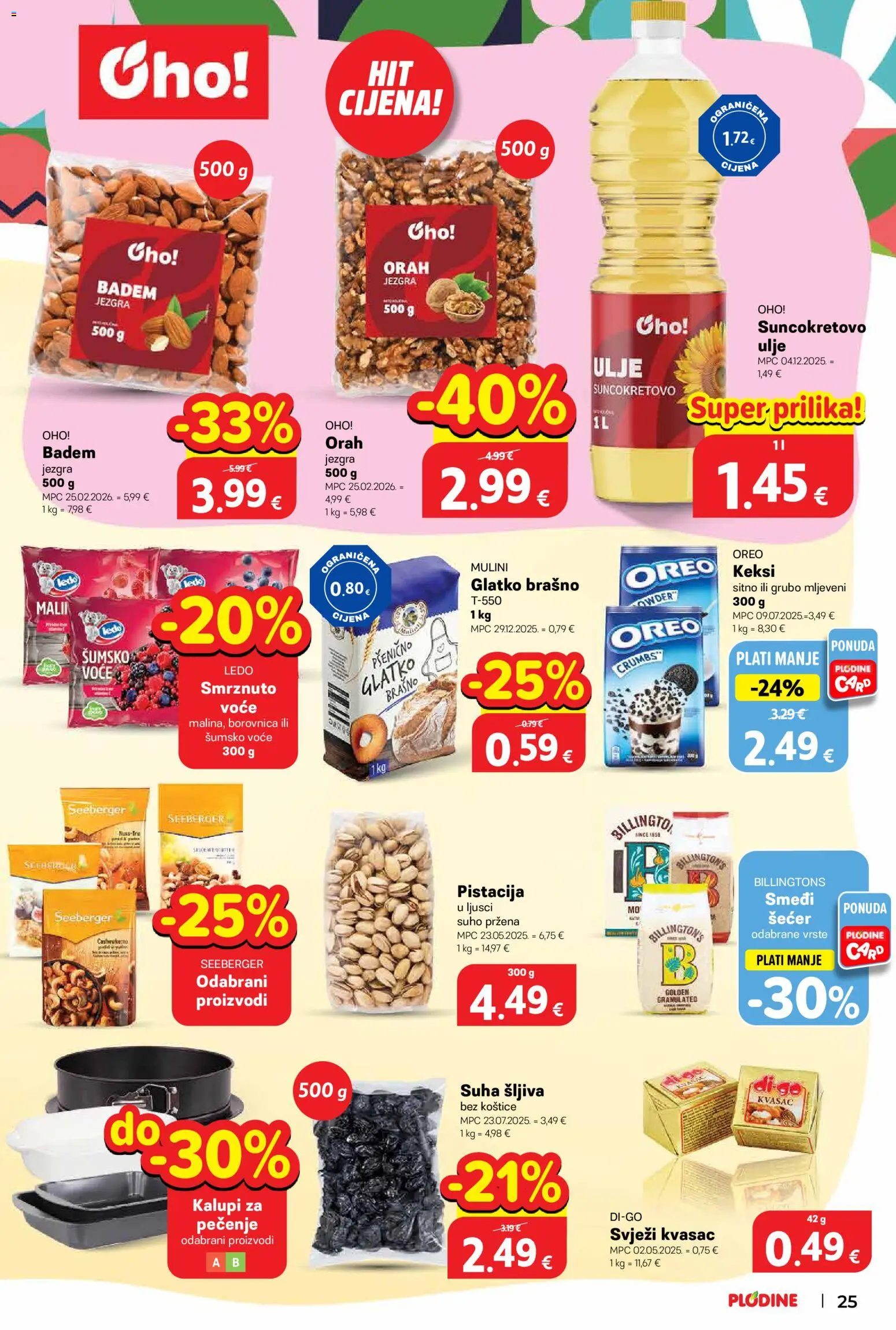 Plodine katalog | vrijedi od 01.04.2026 | Stranica: 25 | Proizvodi: Suncokretovo ulje, Ulje, Borovnica, Kvasac