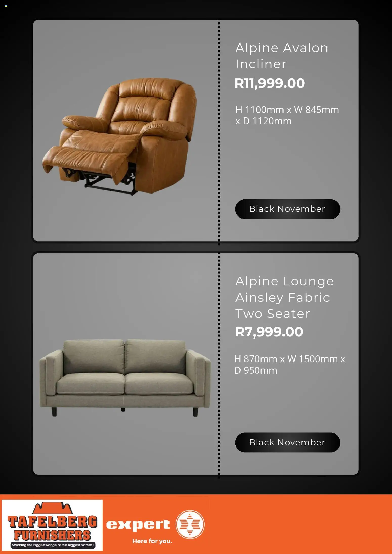New Tafelberg Furnishers catalogue – valid from 24.10.2025 | Page: 12 | Products: Seater