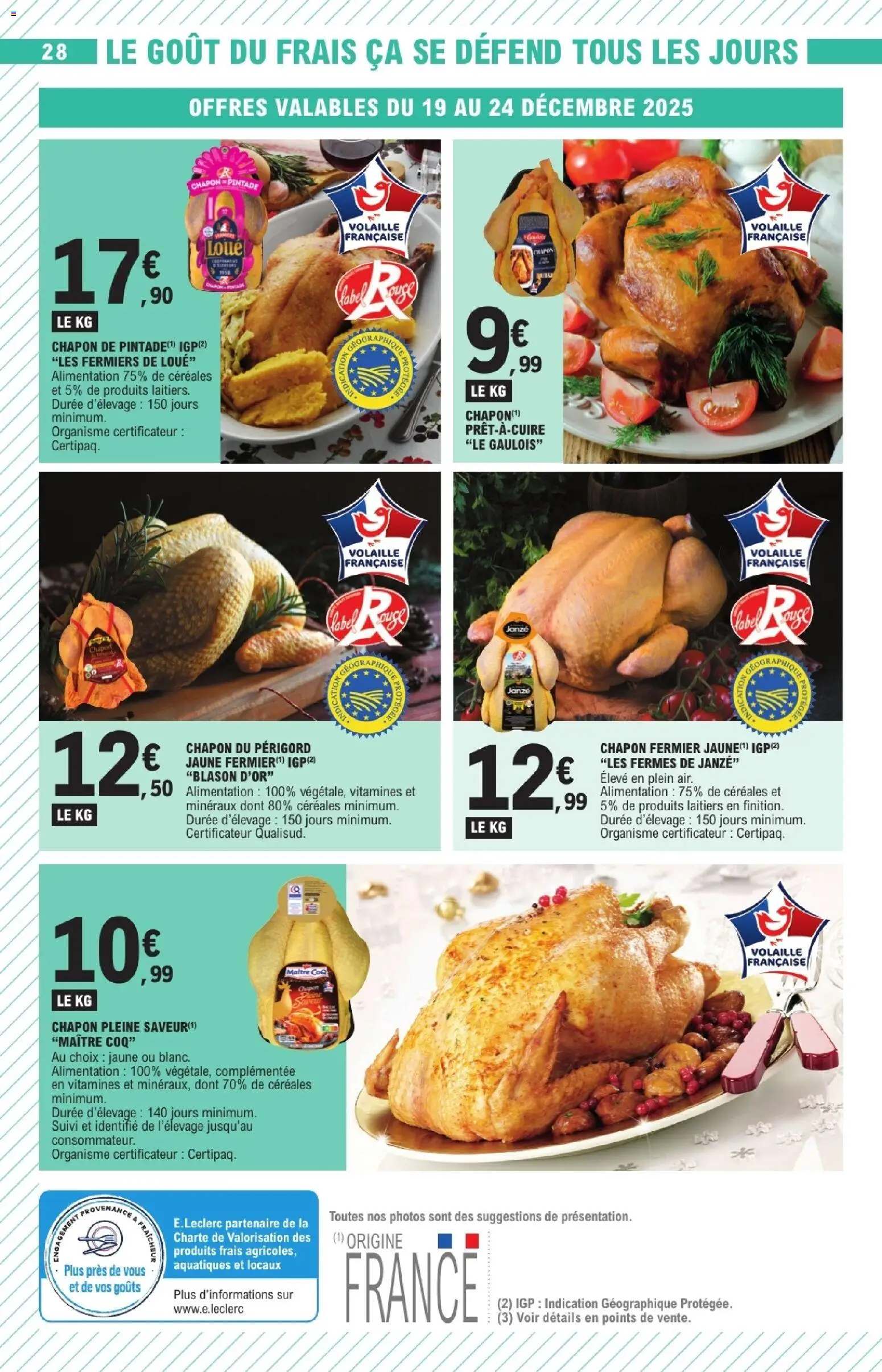 {H1} | Page: 28 | Produits: Chapon, Volaille, Pintade, Céréales