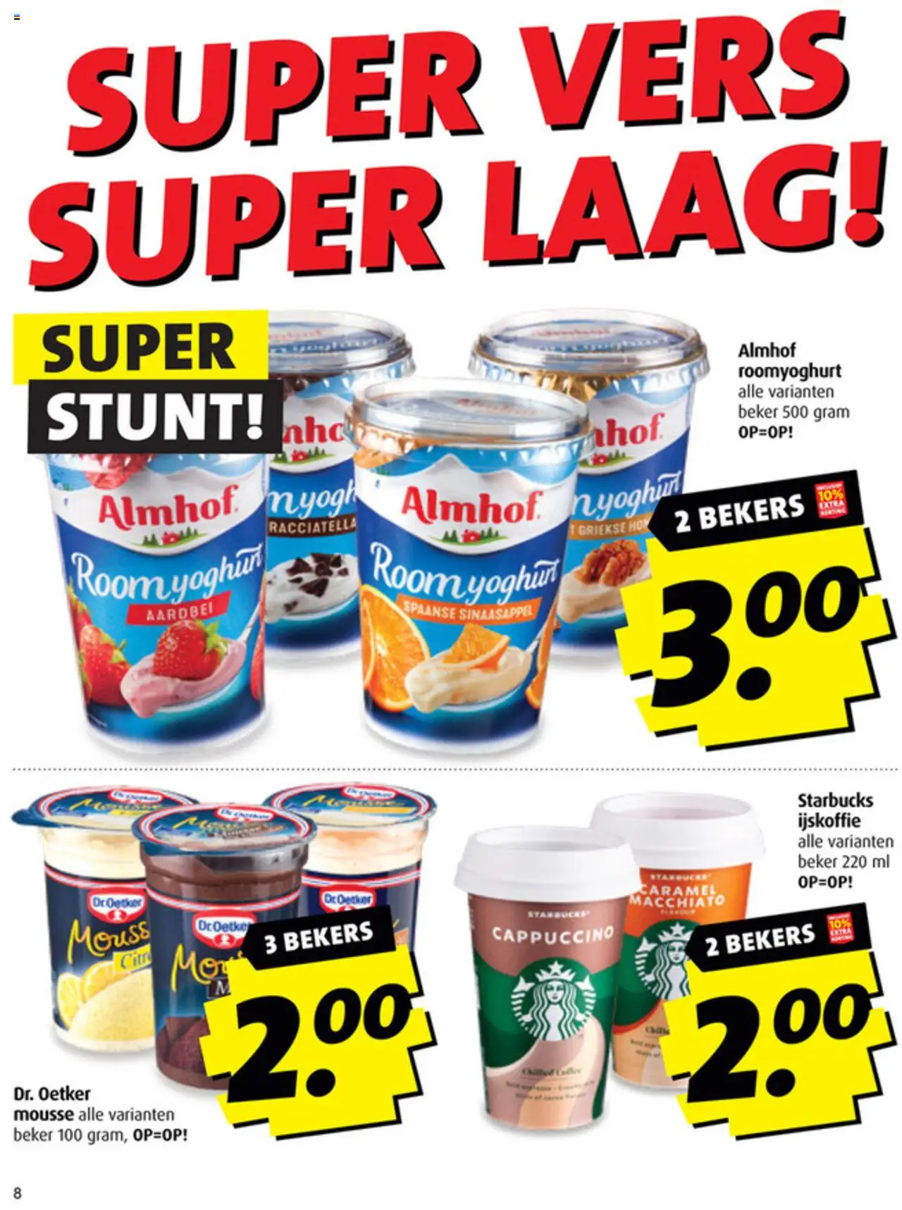  | Pagina: 8 | Producten: Yoghurt, Room, Cappuccino, Aardbei