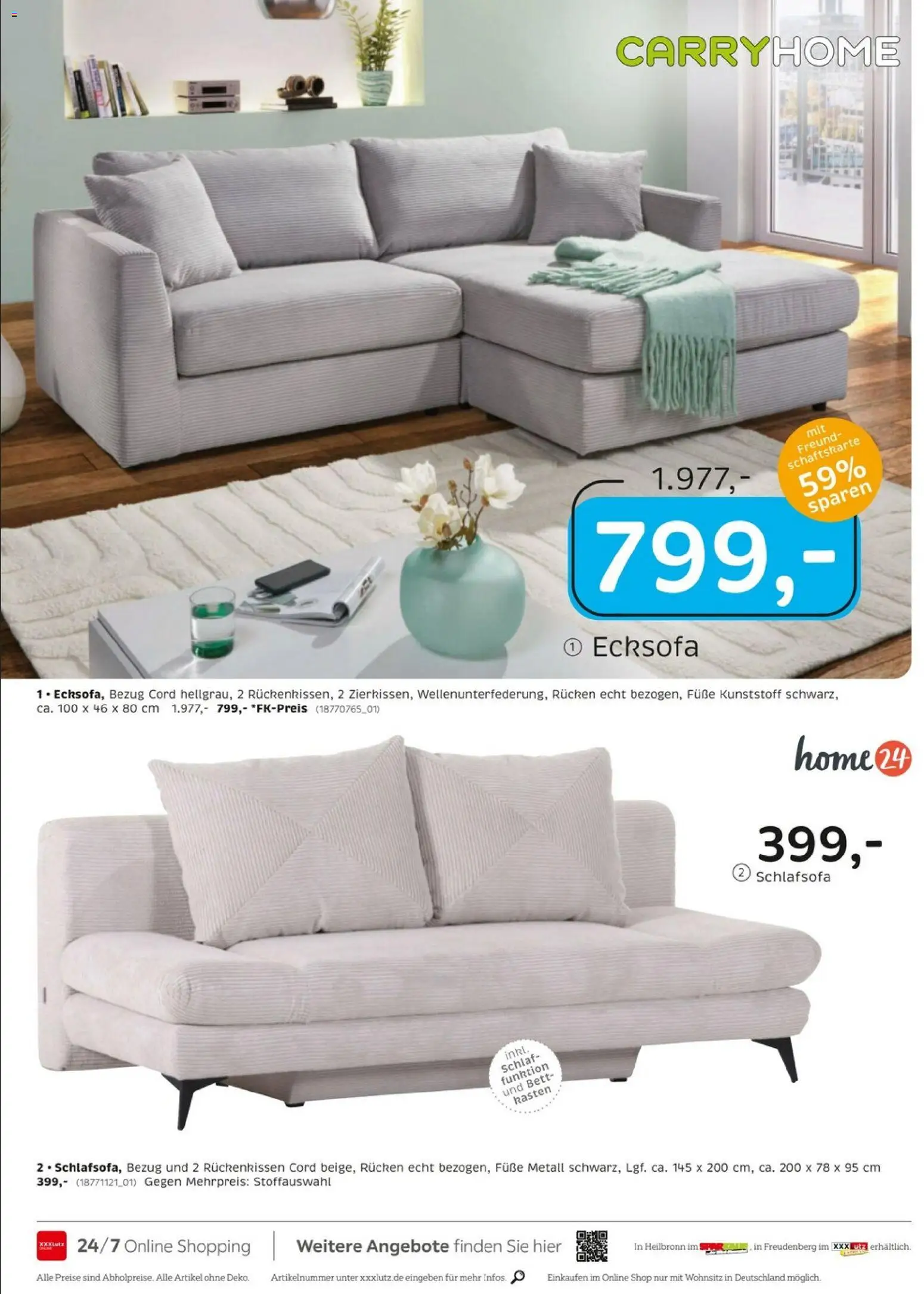 XXXLutz Nr. 1 beim Preis – gültig ab 04.04.2026 | Seite: 16 | Produkte: Schlafsofa, Ecksofa, Bett