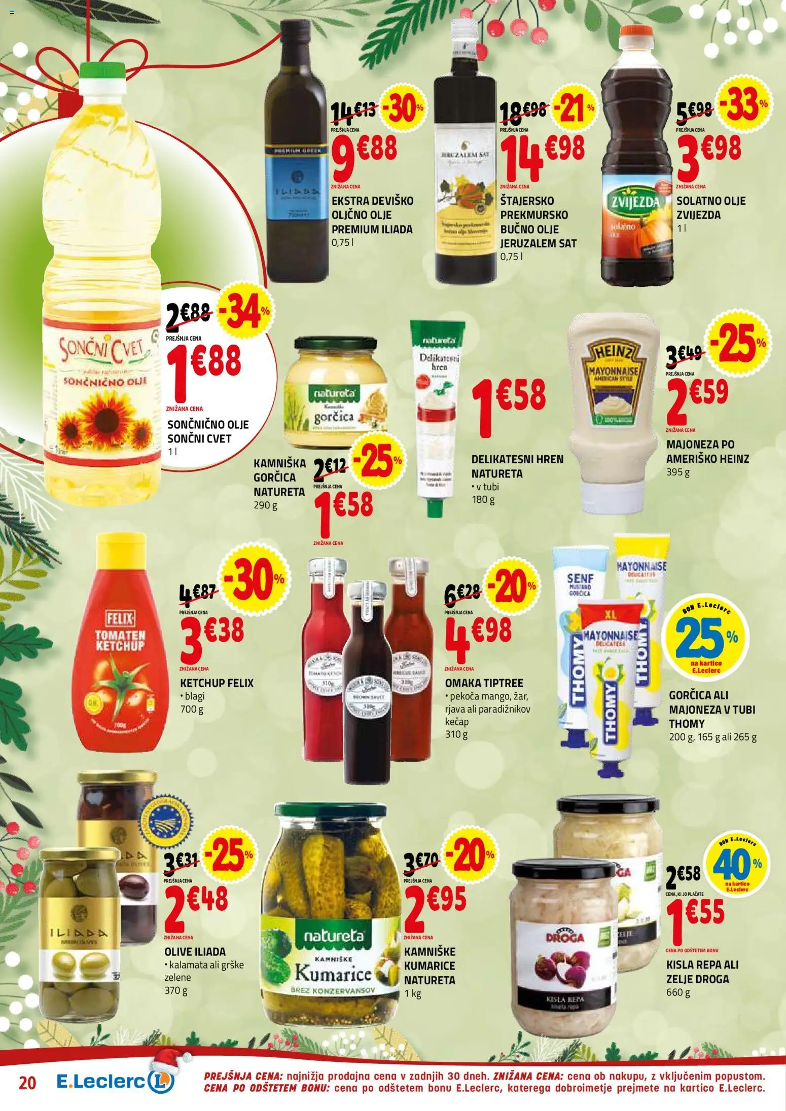 Novi E.leclerc katalog ponudbe – veljaven od 10.12.2025 | Stran: 20 | Izdelki: Gorčica, Olive, Olje, Zelje