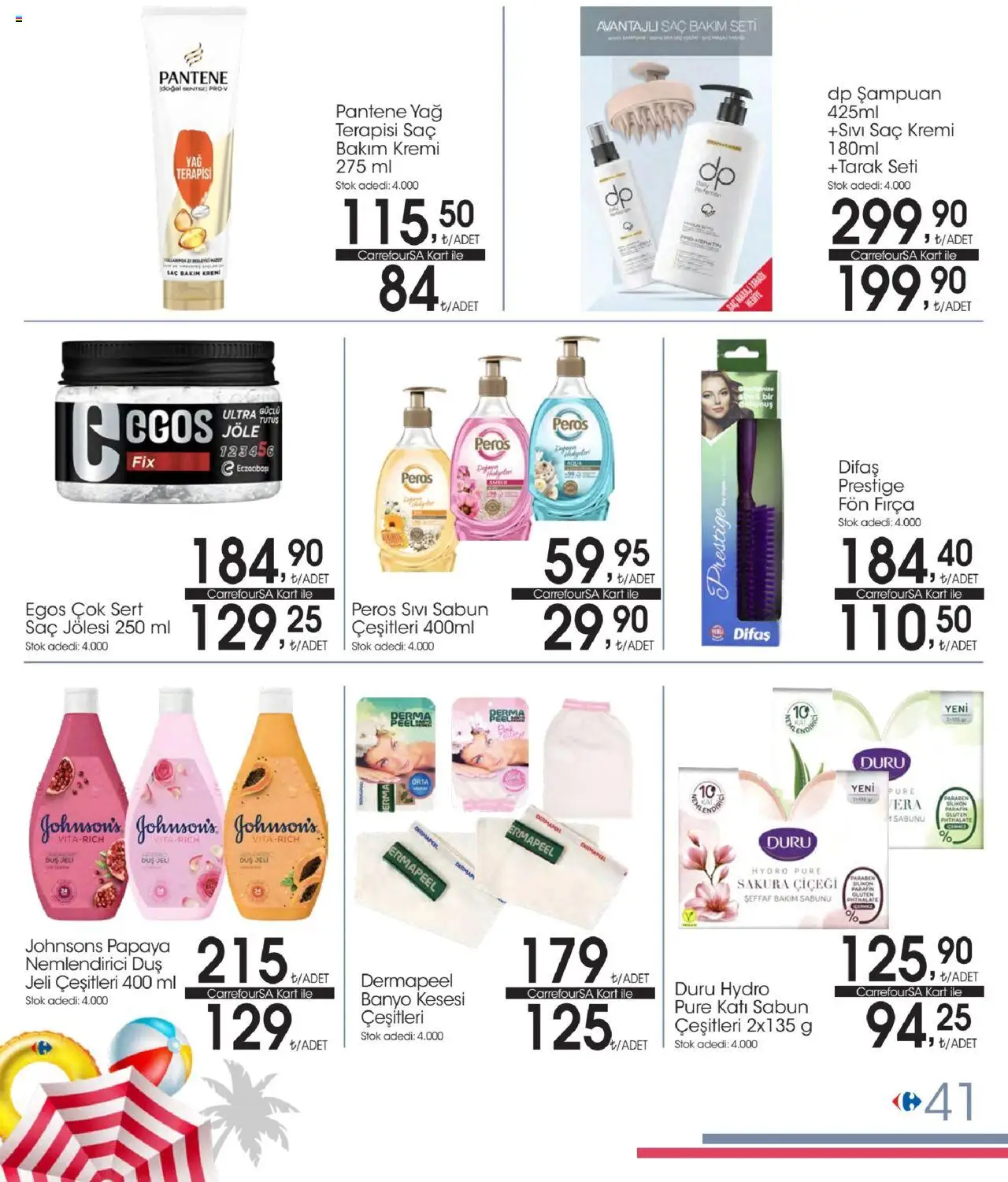 CarrefourSA - Tatil Katalogu  - 02.06.2025 tarihinden itibaren geçerlidir | Sayfa: 41 | Ürünler: Banyo, Duş, Fırça, Yağ