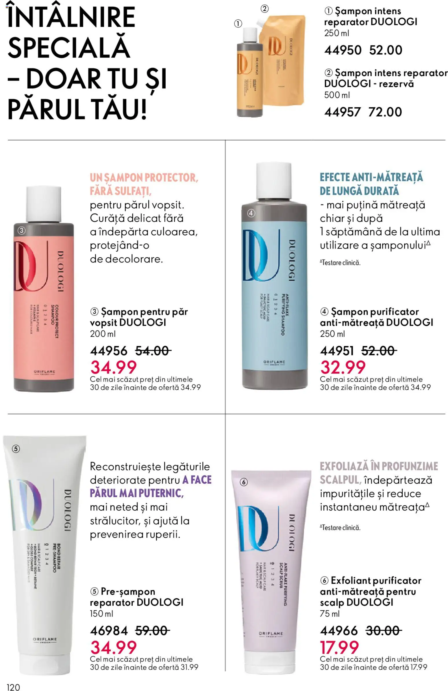 Noul catalog Oriflame – valabil de la 25.03.2026 | Pagină: 120 | Produse: Exfoliant, Șampon