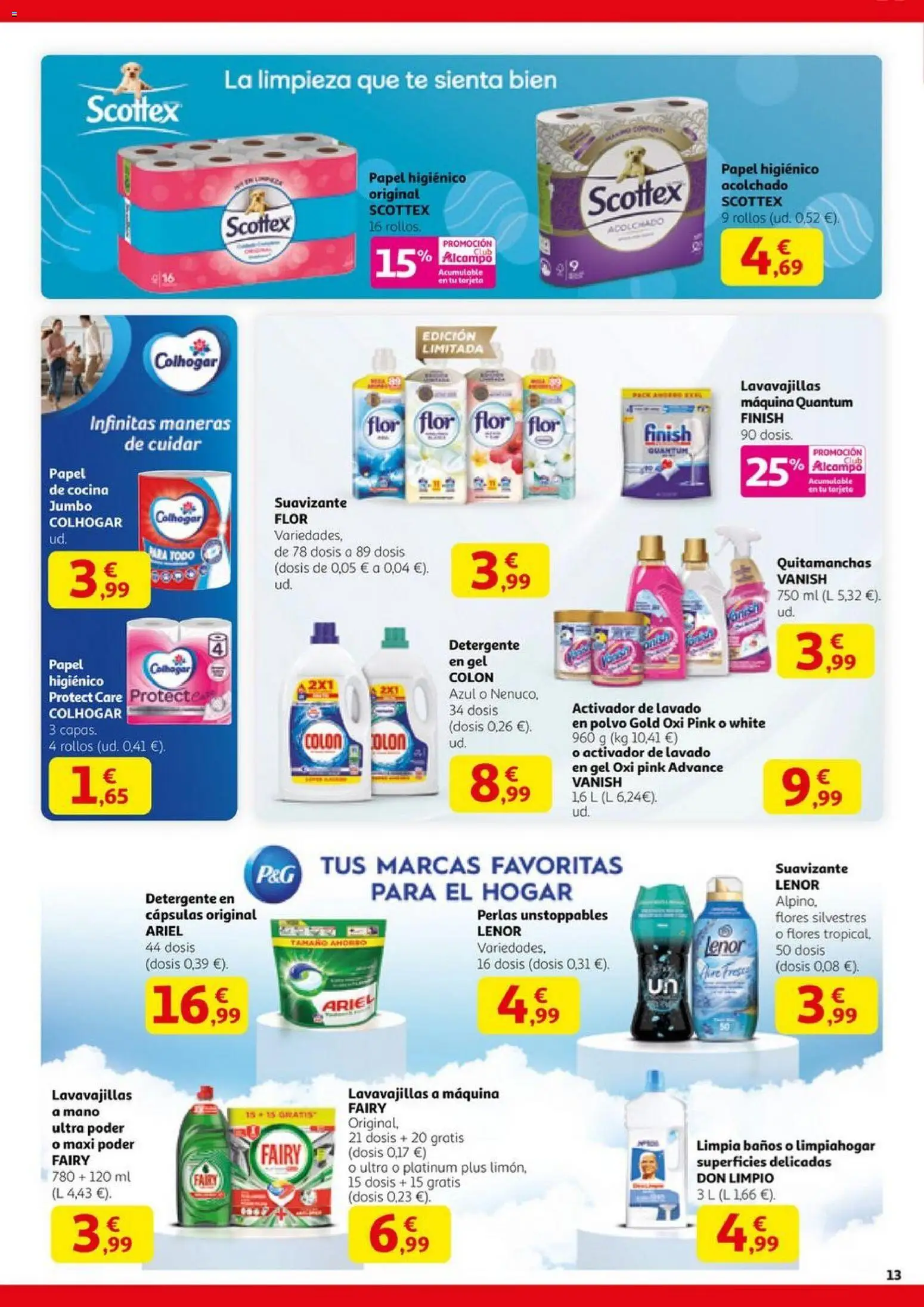 Alcampo - HP Nacional  │ válido desde el 23.10.2025 | Página: 13 | Productos: Quitamanchas, Té, Suavizante, Lavavajillas