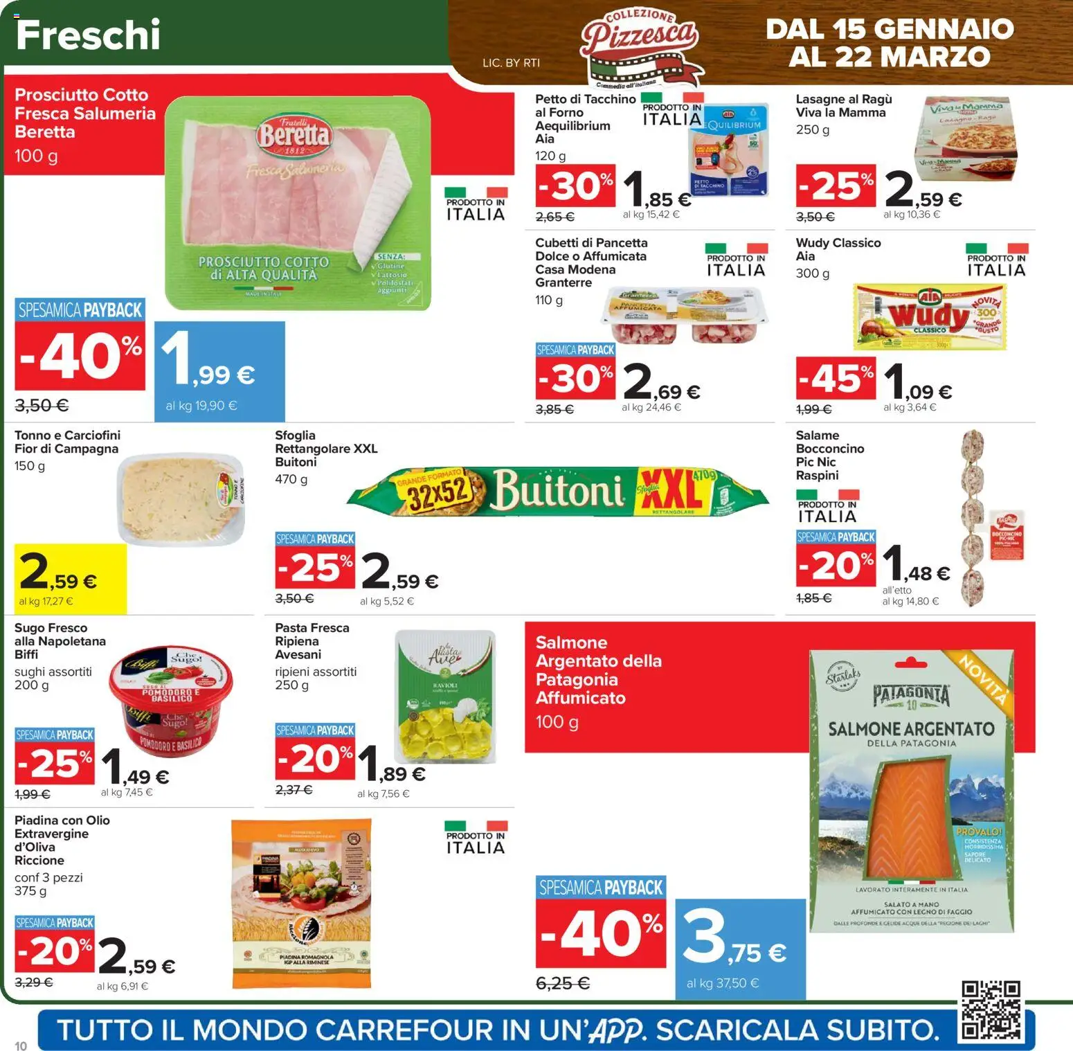 Volantino Carrefour del 17.02.2026 | Pagina: 10 | Prodotti: Salame, Olio, Tonno, Ravioli