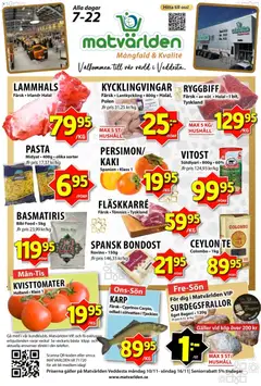 Matvärlden - erbjudanden - Veddesta - Förhandsvisning av reklamblad från butik Matvärlden aktuell från 10.11.2025