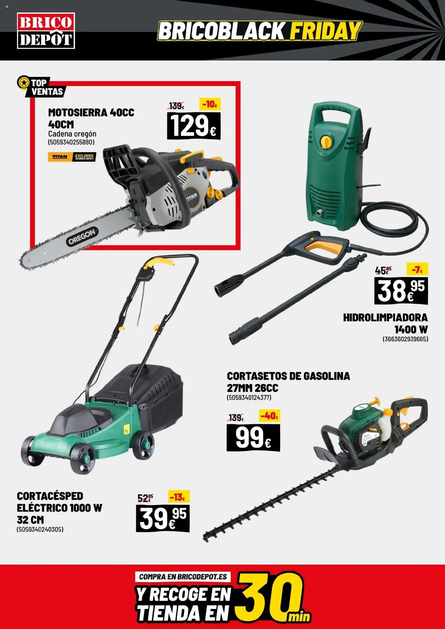 Brico Depôt - Black Friday │ válido desde el 31.10.2025 | Página: 10 | Productos: Hidrolimpiadora, Motosierra, Cortasetos, Απολυμαντικό