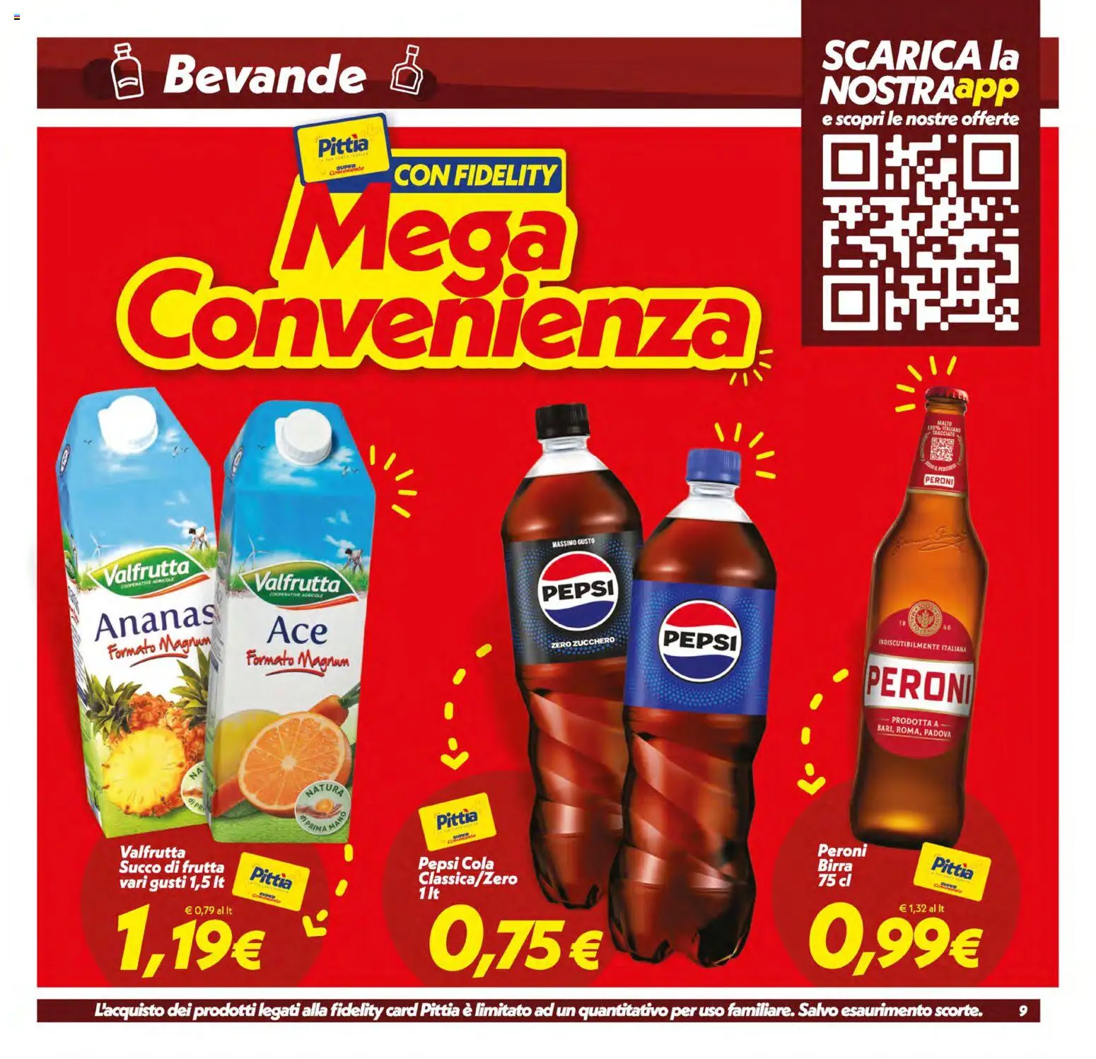 Volantino SuperConveniente del 17.03.2026 | Pagina: 9 | Prodotti: Birra, Ananas, Pepsi, Succo di frutta