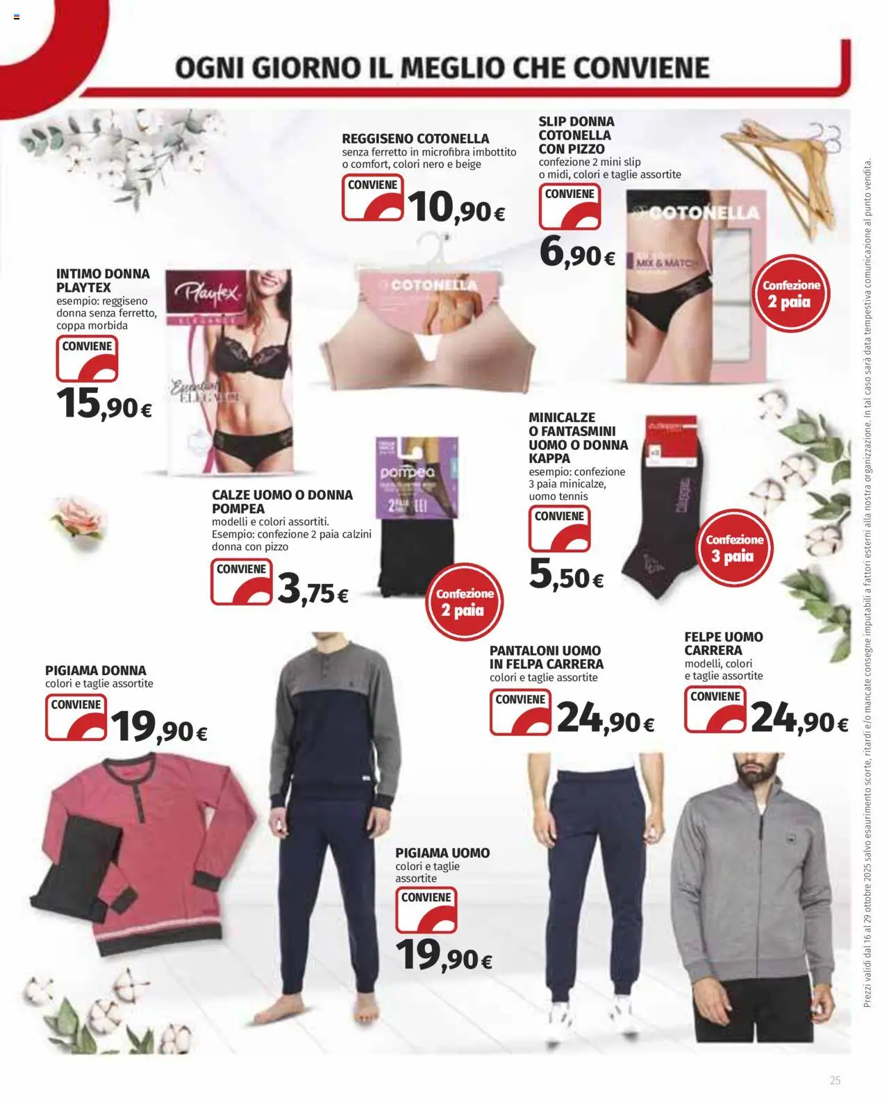 Volantino COOP del 16.10.2025 | Pagina: 25 | Prodotti: Felpa, Calzini, Pigiama, Slip
