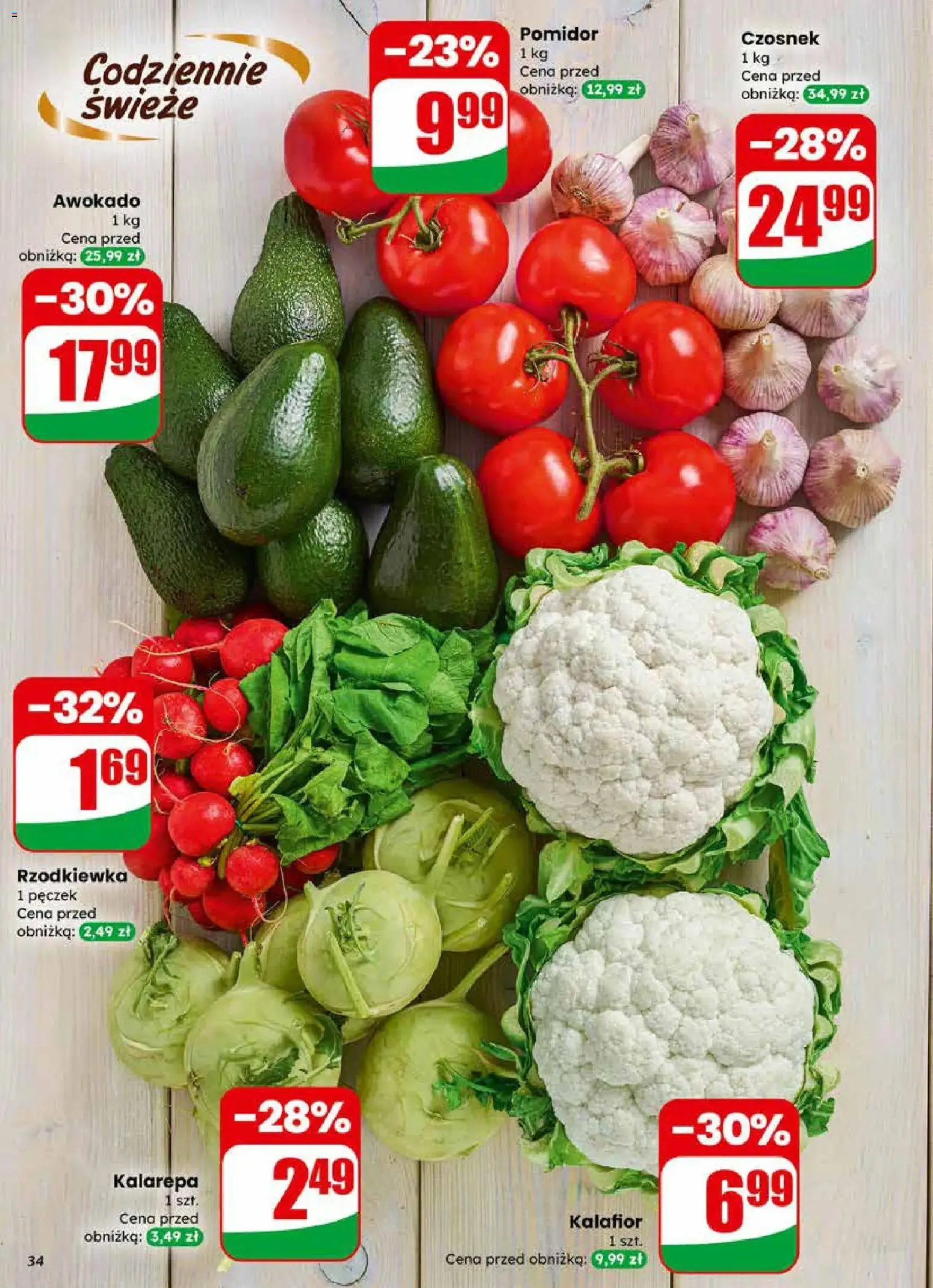 Dino Gazetka od 25.02.2026 | Strona: 34 | Produkty: Czosnek, Kalafior, Kalarepa, Awokado
