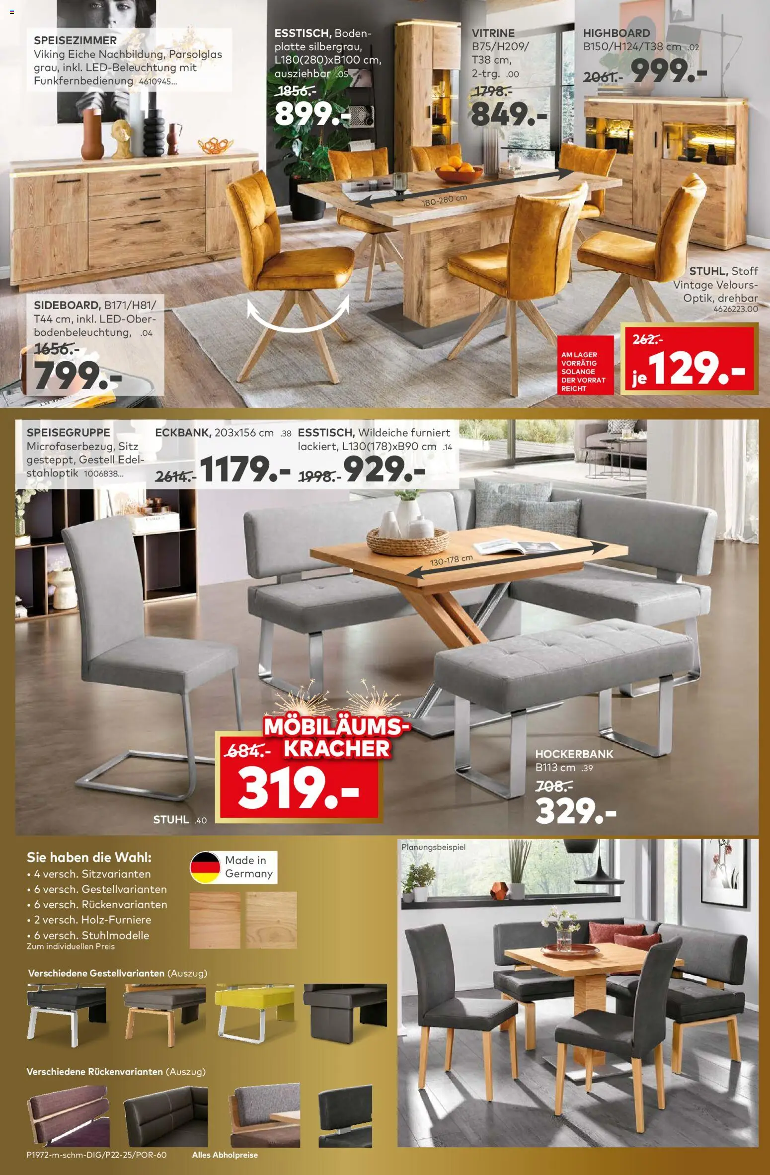 Porta! Jetzt Möbeltrends entdecken und 25% Möbiläumsrabatt auf ALLE Möbel sichern - Berlin – gültig ab 10.11.2025 | Seite: 12 | Produkte: HIghboard, Vitrine, Stuhl