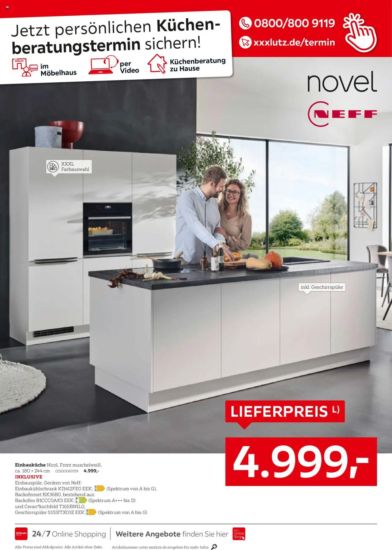 XXXL Lutz Nr. 1 bei Küchen – gültig ab 22.09.2025 | Seite: 4 | Produkte: Neff, Geschirrspüler, Kuchen, Video