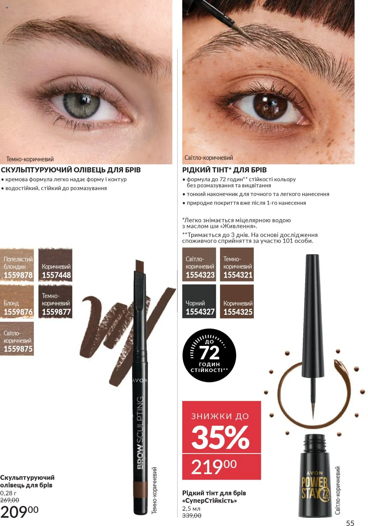 AVON Kаталог - дійснийкції з 01.07.2025 | Сторінка: 55 | Товари: Олівець для брів