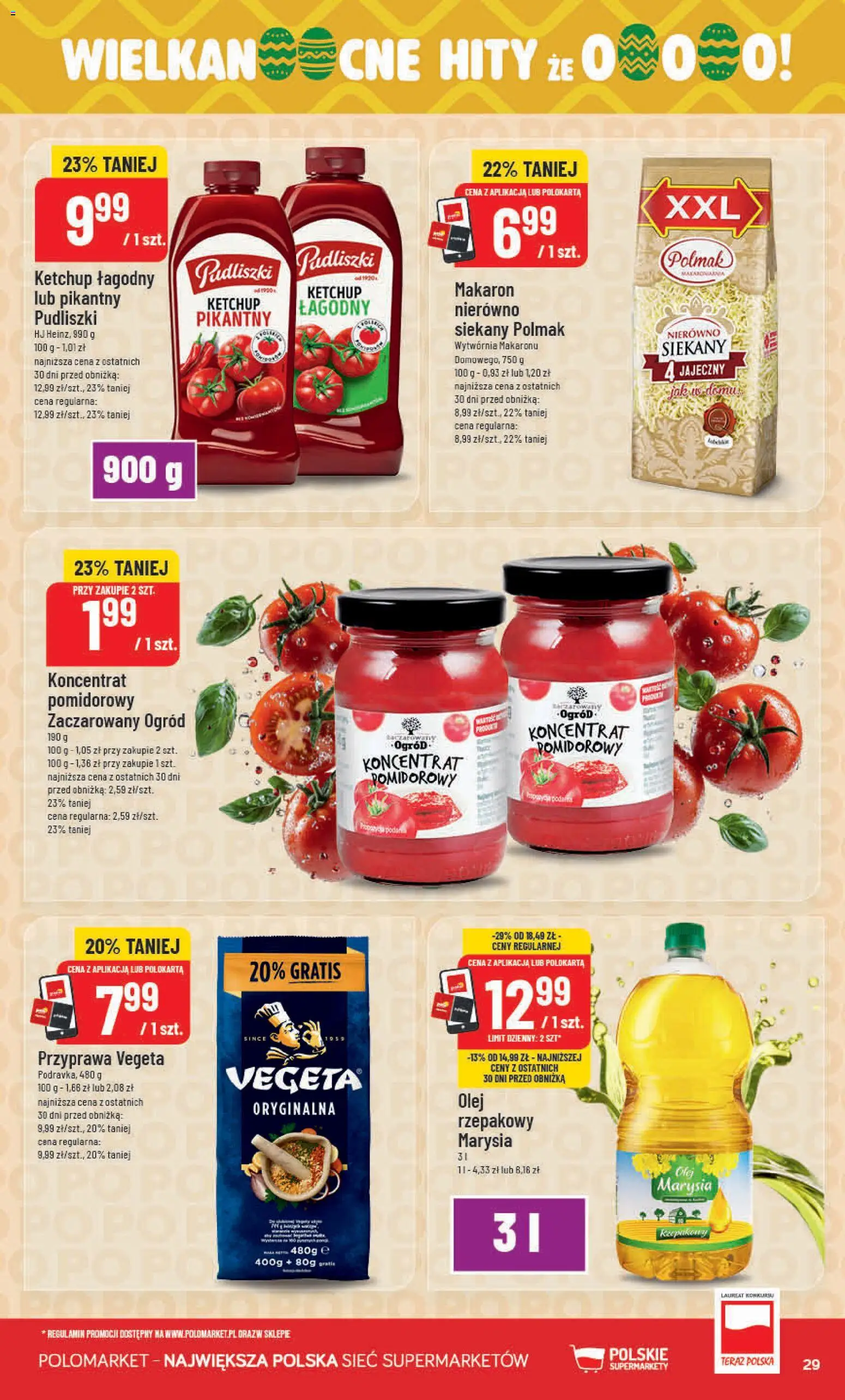 POLOmarket gazetka od 11.03.2026 | Strona: 29 | Produkty: Ketchup, Koncentrat pomidorowy, Makaron