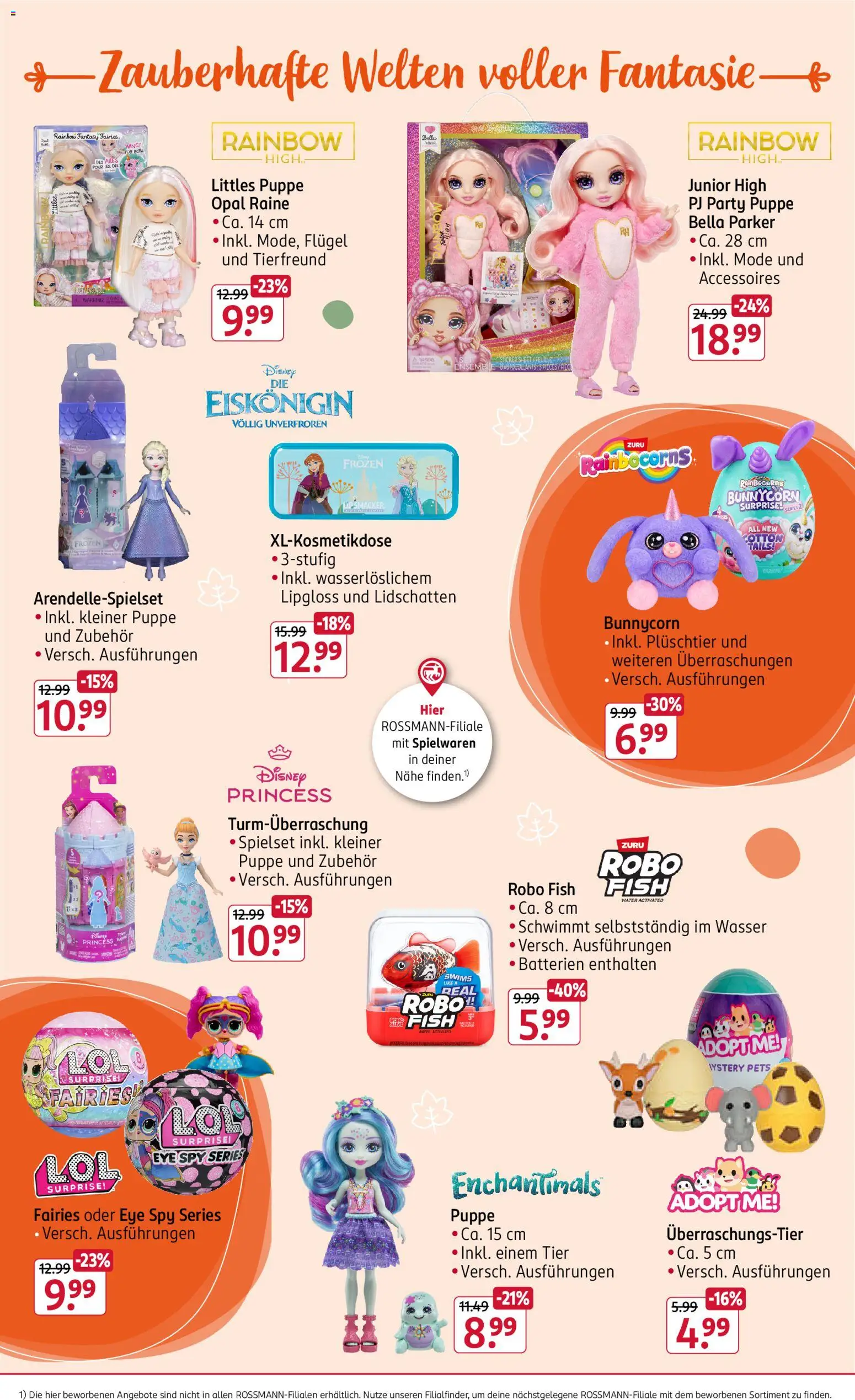 Rossmann Spiel & Spaß Aktion n im Herbst – gültig ab 03.11.2025 | Seite: 13 | Produkte: Batterien, Lidschatten, Lipgloss, Wasser