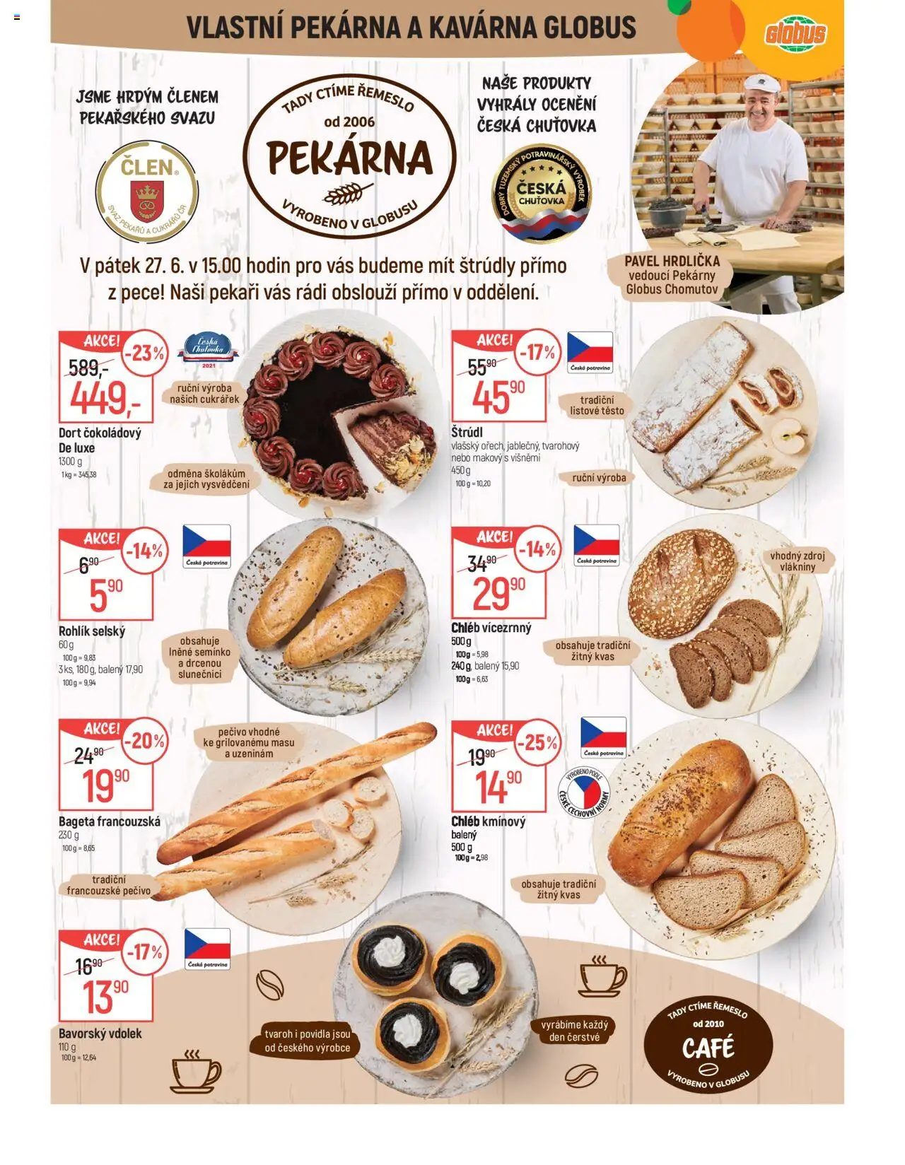 Globus leták - Chomutov od 25.06.2025 | Strana: 6 | Produkty: Donut, Rohlík, Tvaroh, Bageta