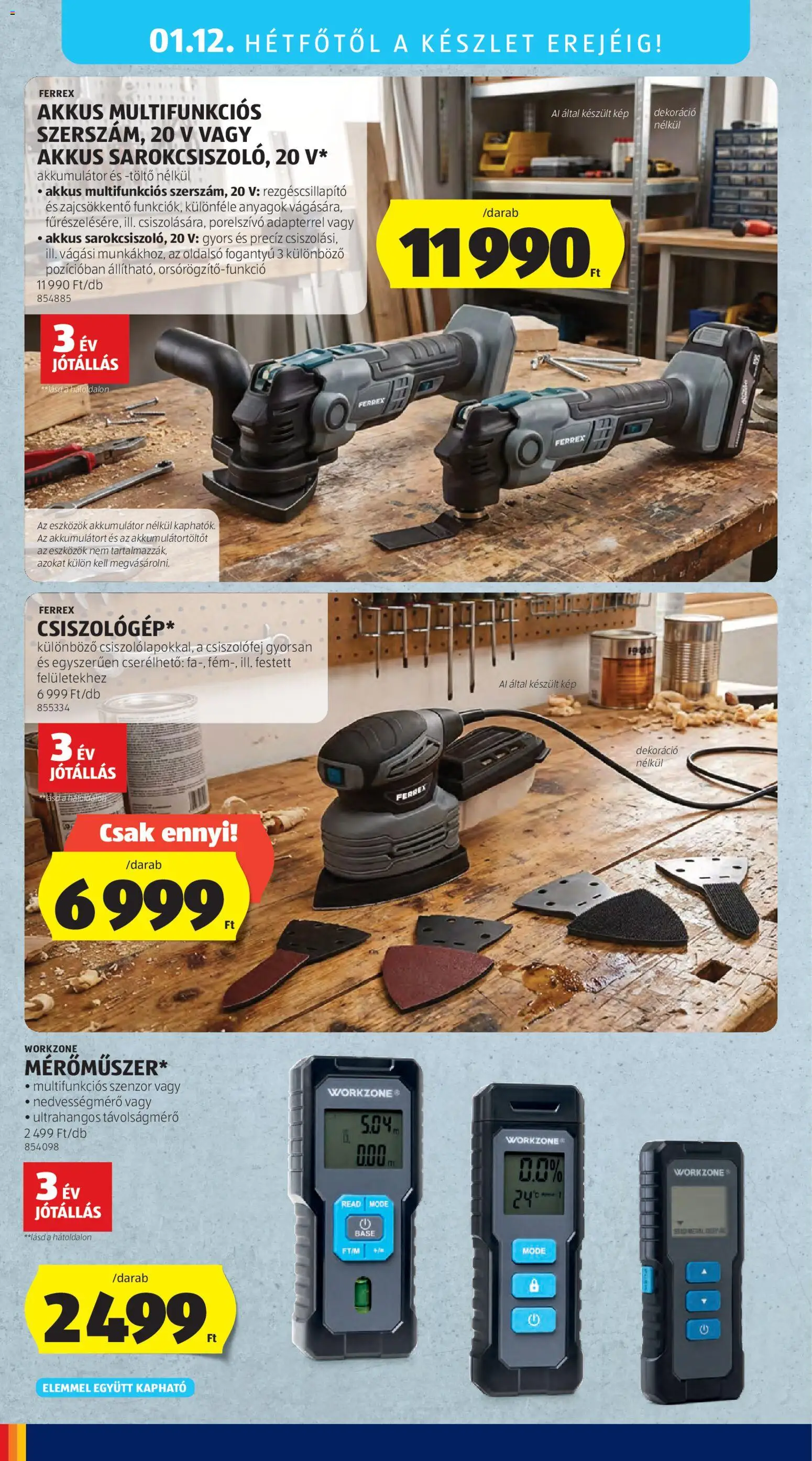 Aldi akciós ujság - amely érvényes a következő dátumtól: 08.01.2026 | Oldal: 12 | Termékek: Akkumulátor, Távolságmérő, Töltő, Dekoráció