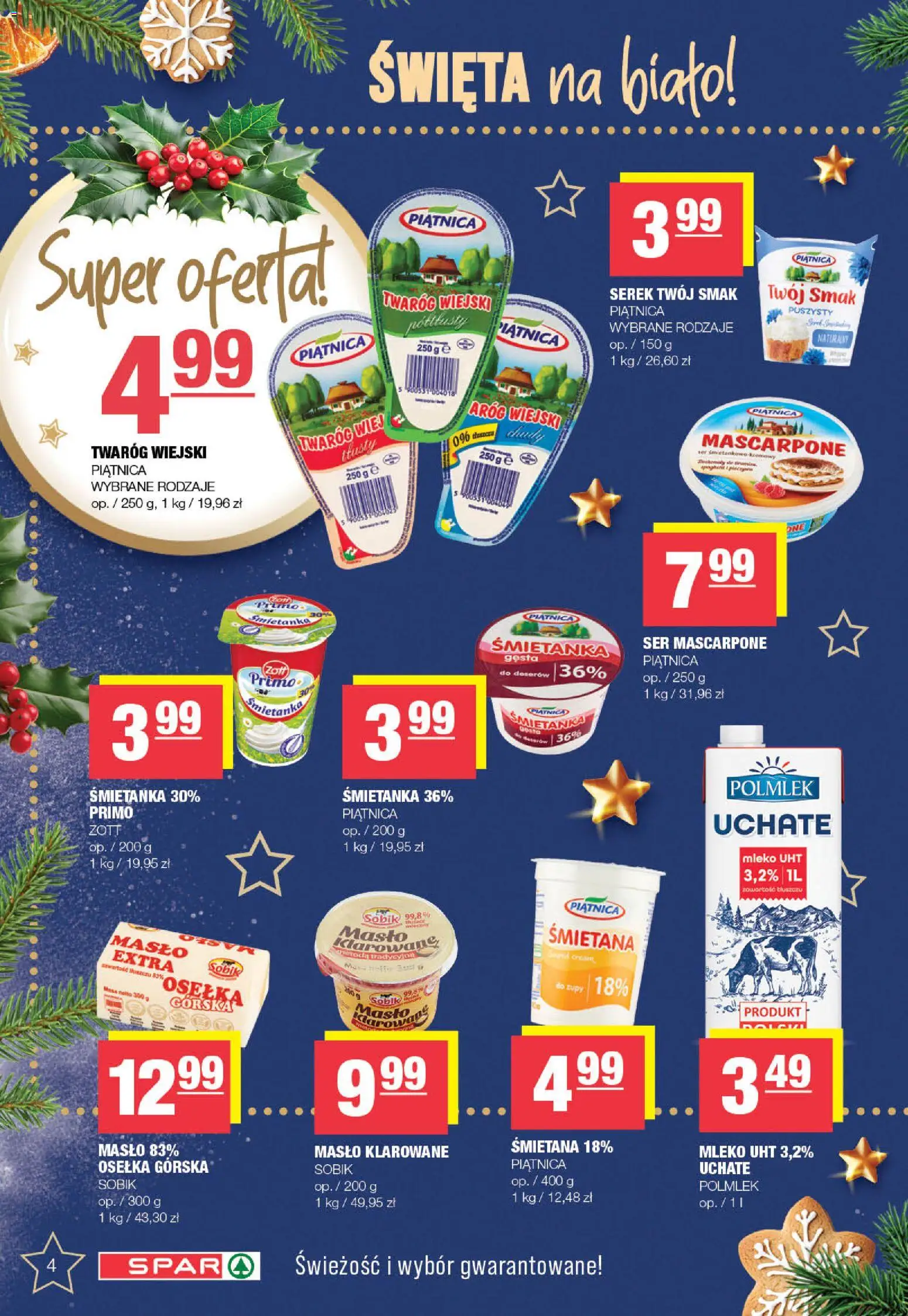 Spar Gazetka od 08.12.2025 | Strona: 4 | Produkty: Osełka, Masło klarowane, Serek, Ser mascarpone