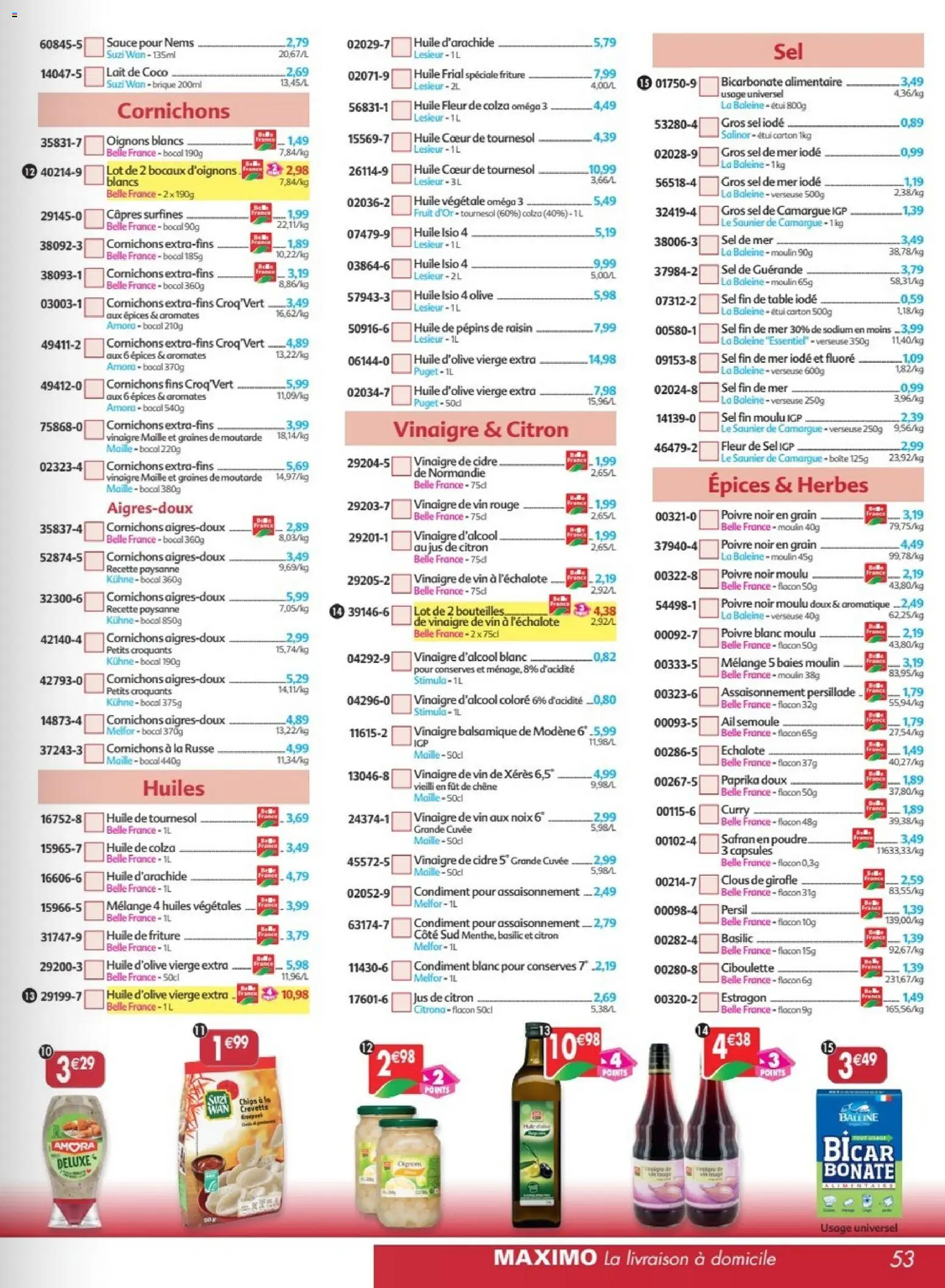 {H1} | Page: 53 | Produits: Ail, Jus de citron, Huile de friture, Vinaigre