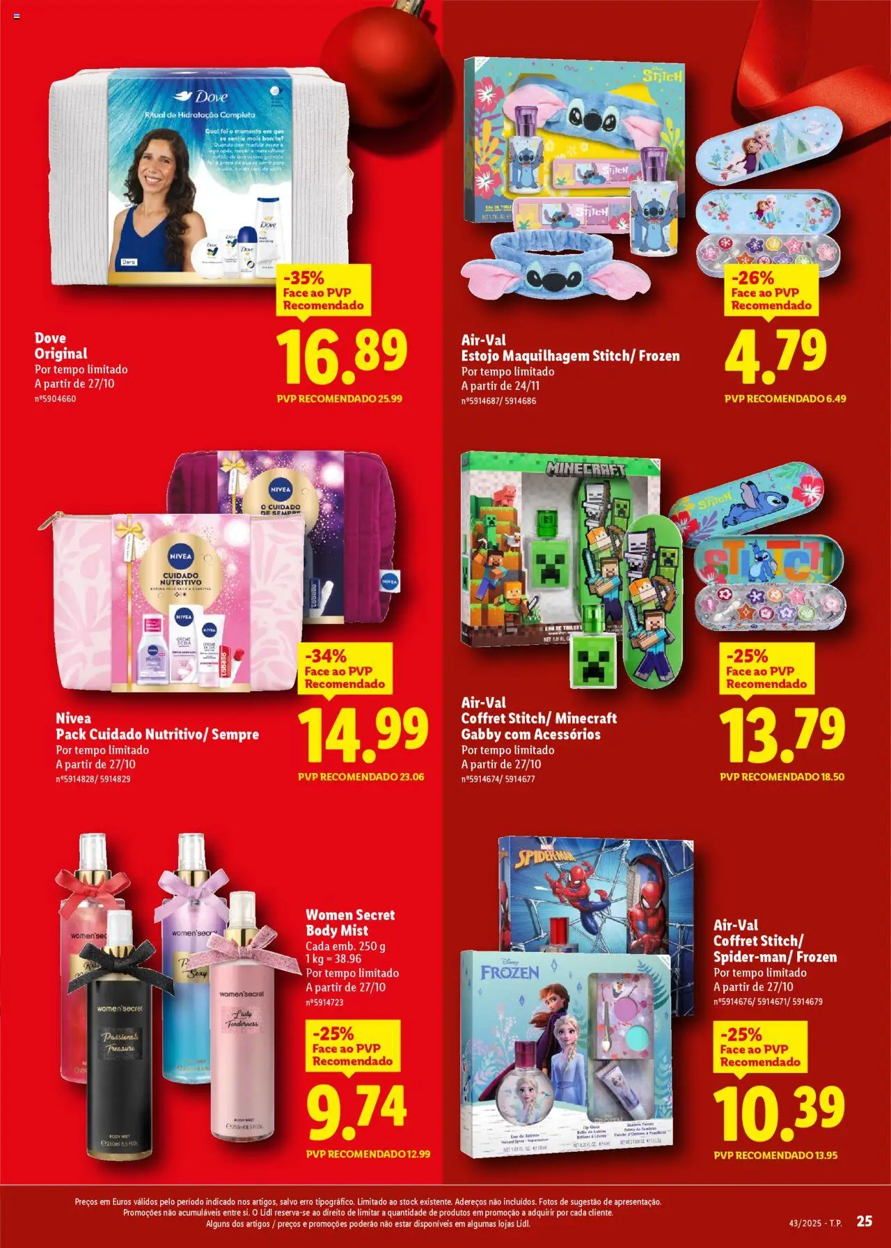 Lidl Natal │ válido de 17.10.2025 | Página: 25 | Produtos: Eau de toilette, Maquilhagem, Sombras