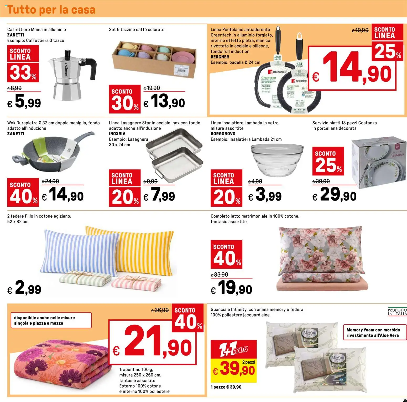 Volantino Iper del 19.03.2026 | Pagina: 35 | Prodotti: Caffettiera, Letto matrimoniale, Alluminio, Letto