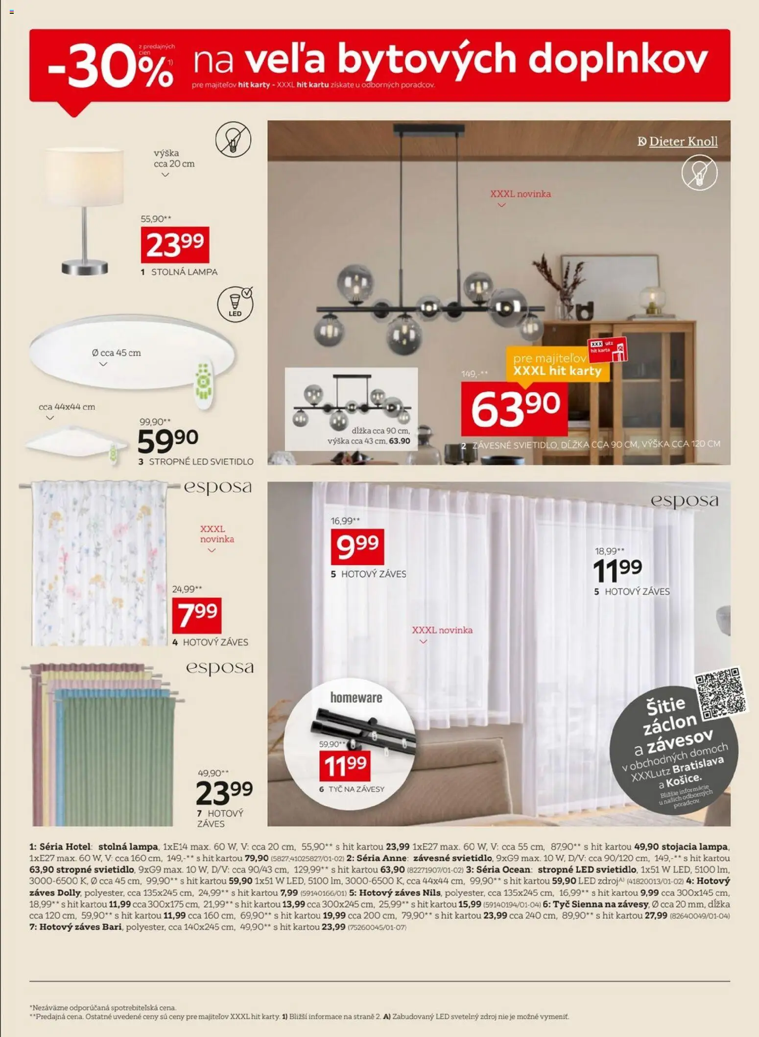 Nové XXXLutz akcie – leták je platný od 06.04.2026 | Strana: 10 | Produkty: Lampa, Závesy, Stolná lampa, Svietidlo